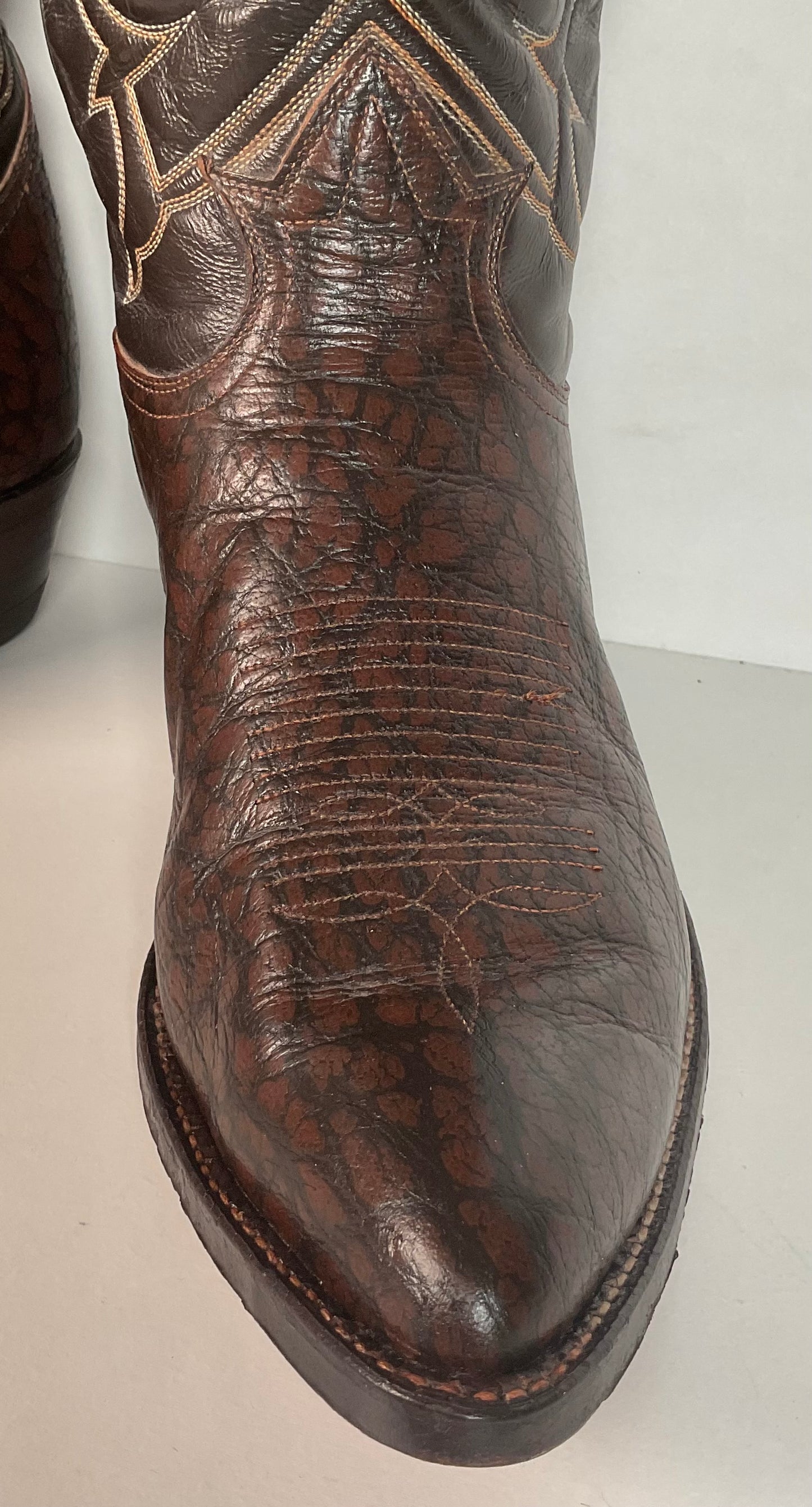 Vintage Tony Lama Exotic Caribou Cowboy Boots 9 EEE Gold Label