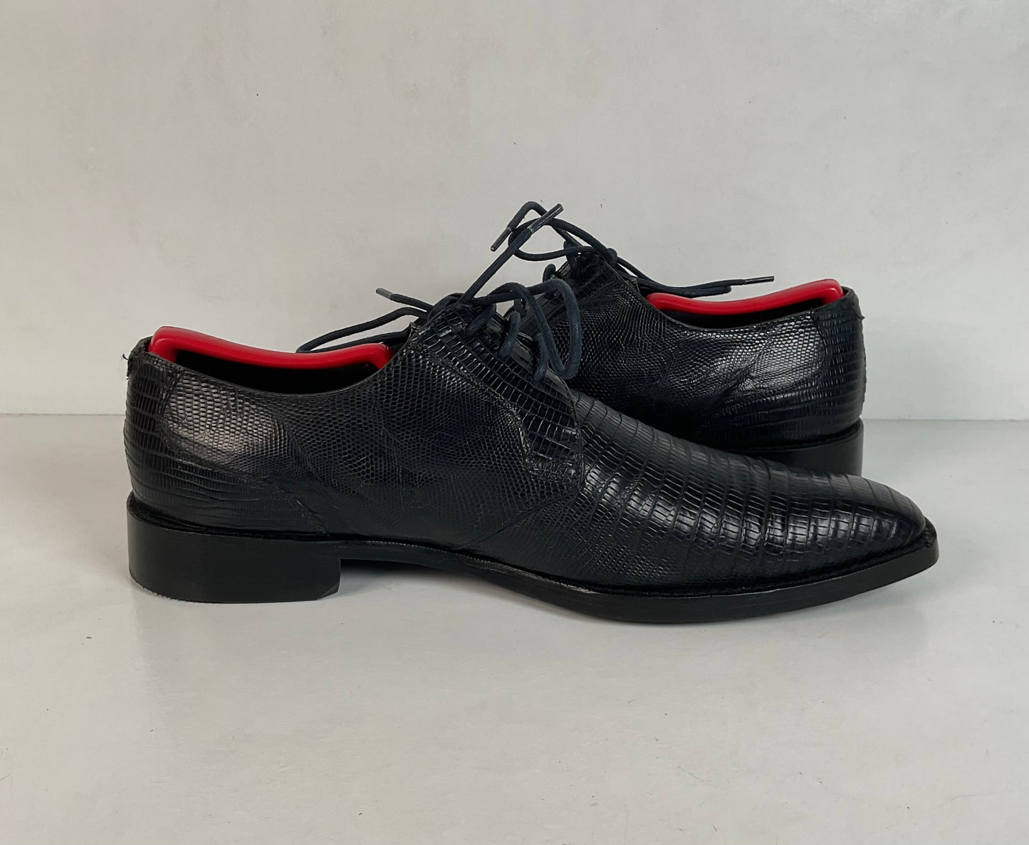 Mezlan Dark Blue Teju Lizard Derby Shoes 9 M Loafer Recraft