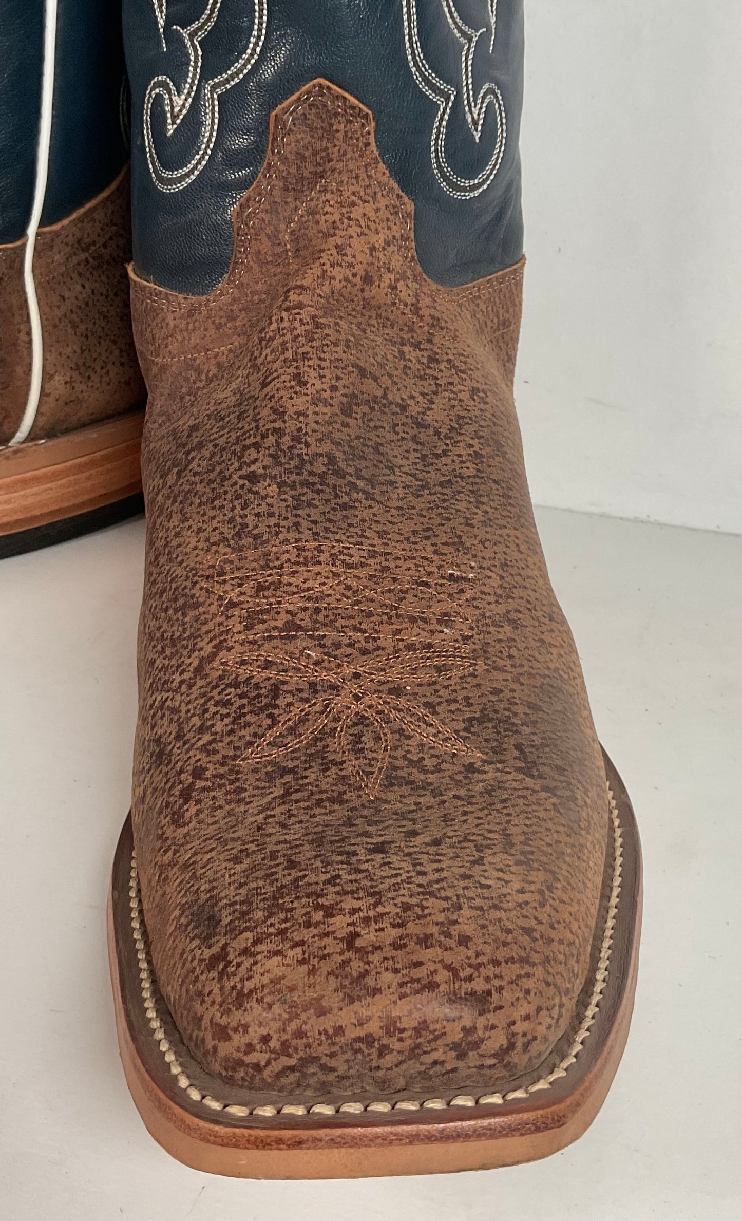 Olathe Pig Skin Suede Cowboy Boots 18 B (Narrow) Rough Out Custom