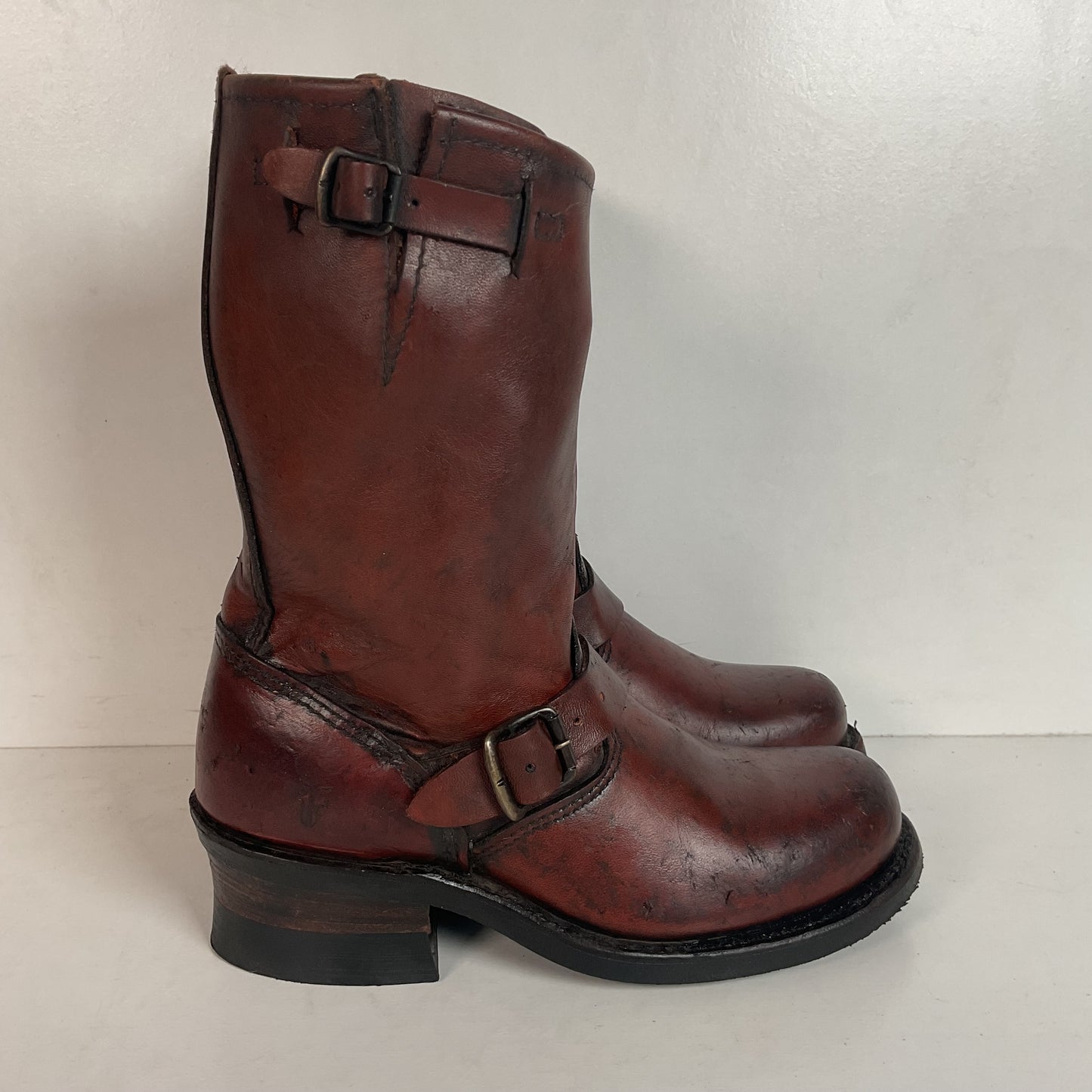 Frye Women’s 12R Redwood Engineer Boots 6 M 150th Anniversary USA Made Distressed