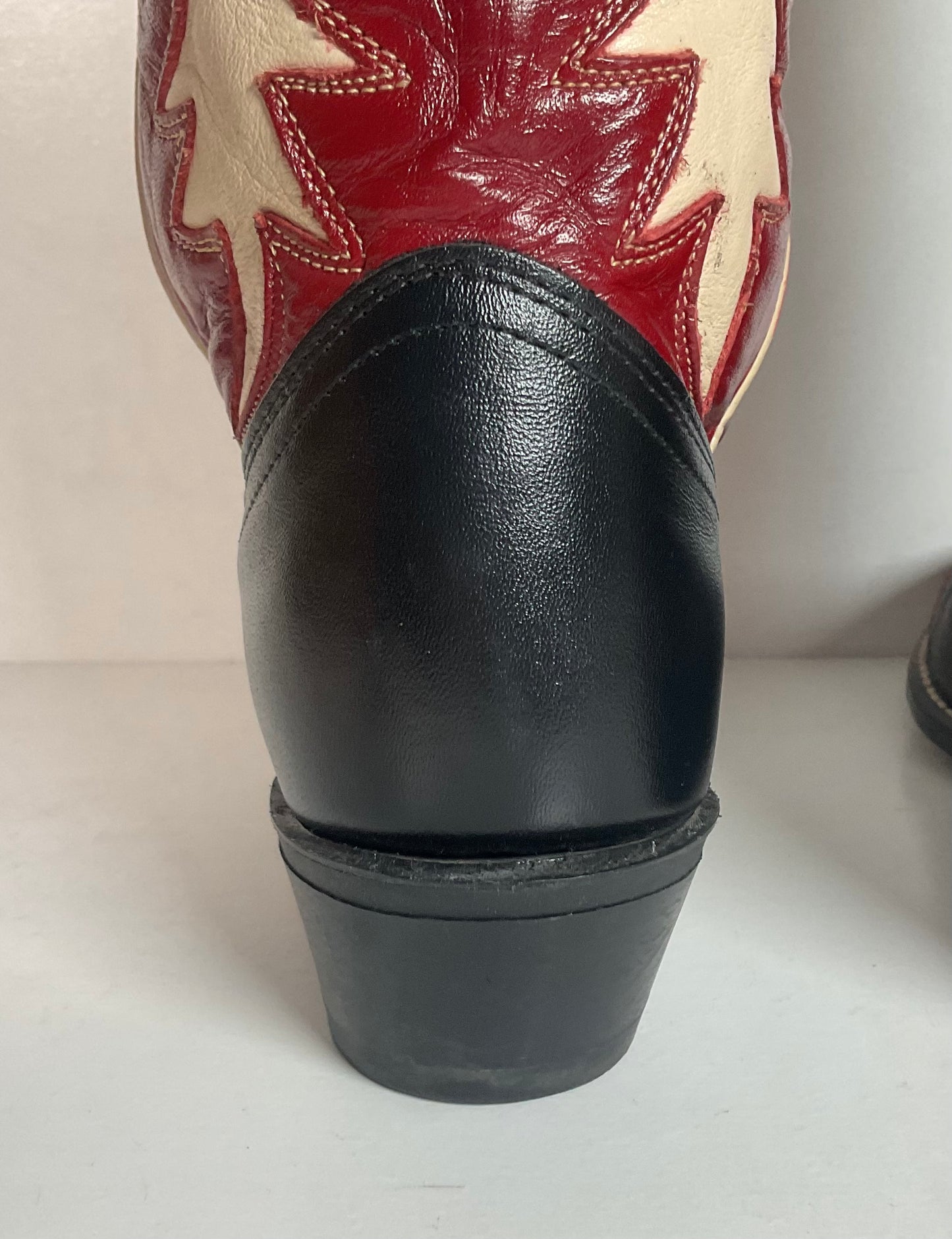 Vintage Dingo Acme Wingtip Cowgirl Boots 7 M USA Made Tooled Inlay