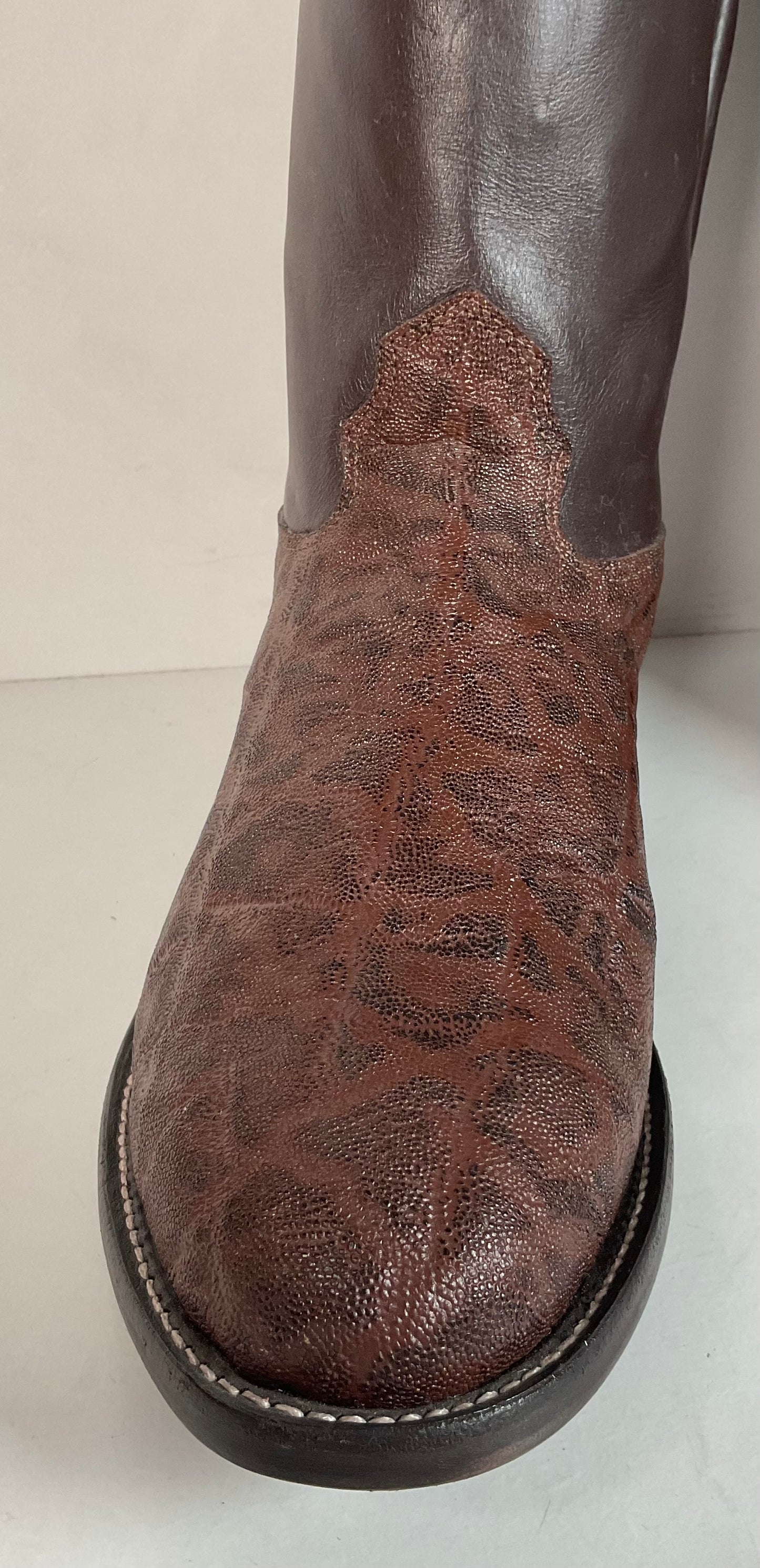 Vintage Larry Mahan Elephant Roper Cowboy Boots 10.5 E Exotic