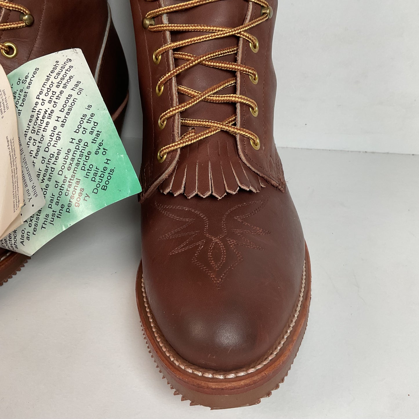 Vintage Double H Kiltie Packer Boots 10.5 D USA Made