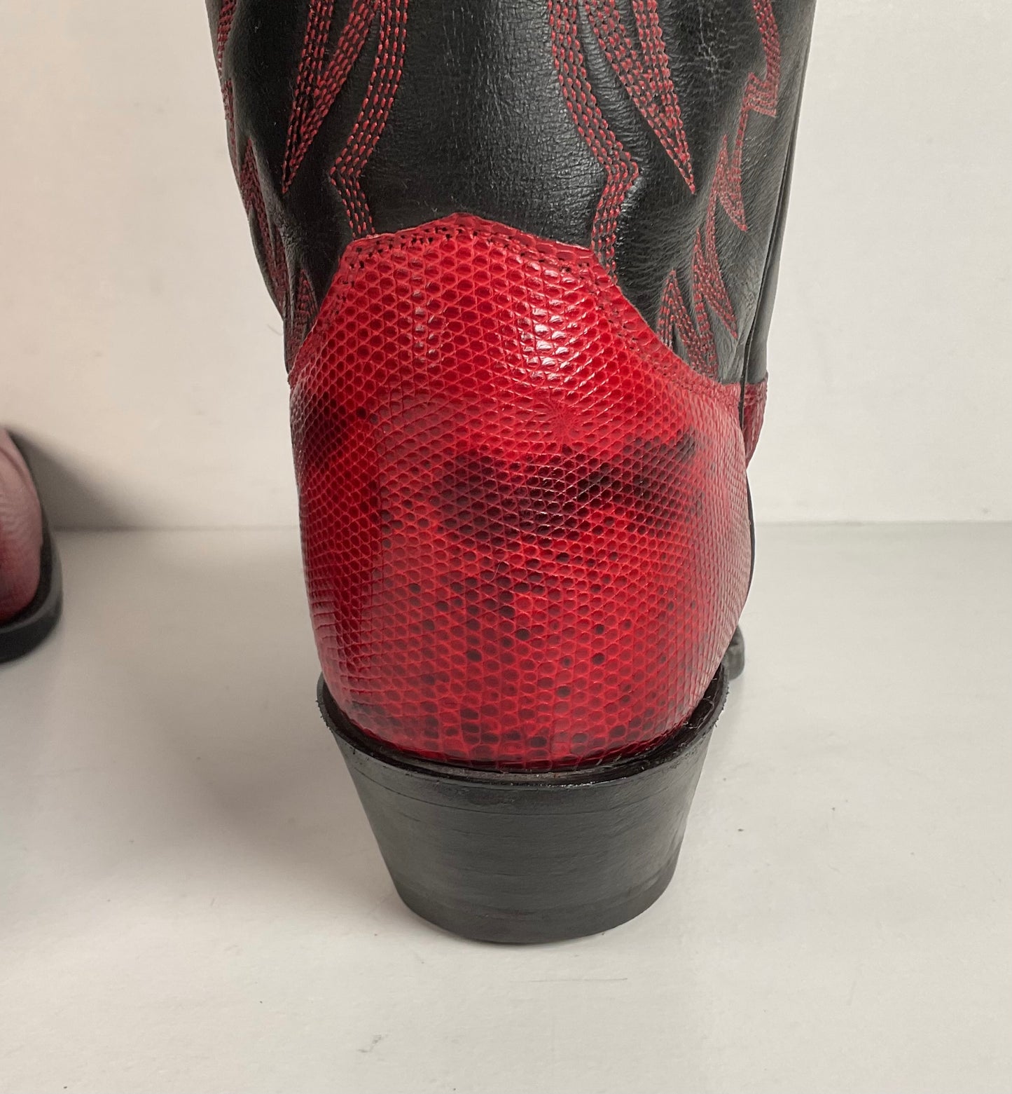 Vintage Justin Teju Lizard Cowgirl Boots | USA Made | Ruby Red | Women’s 7.5 B