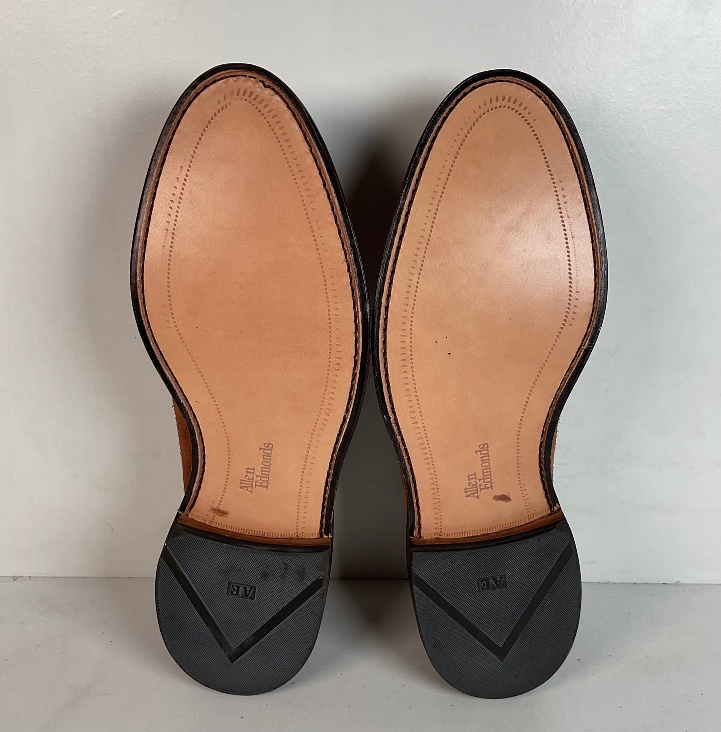 Vintage Allen Edmonds Suede Derby Shoes 11 D Long Wing Gunboat