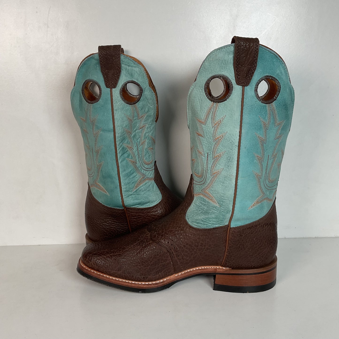 Boulet Turquoise Buckaroo Cowgirl Boots 9.5 C Vibram Sole