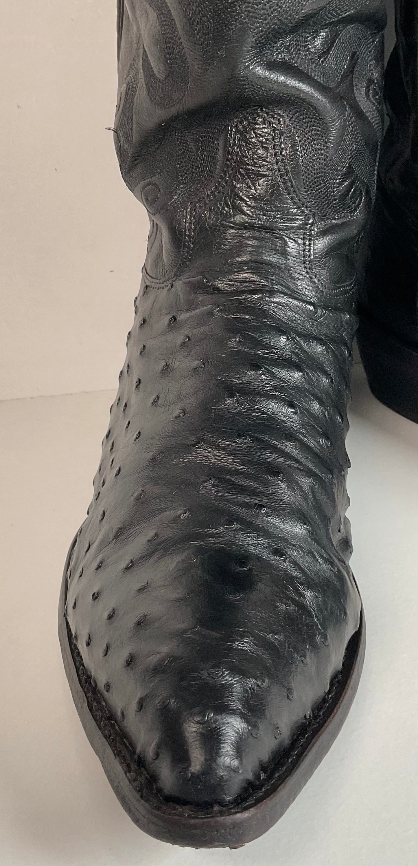 Tony Lama Full Ostrich Quill Cowboy Boots 13 D USA Made Exotic