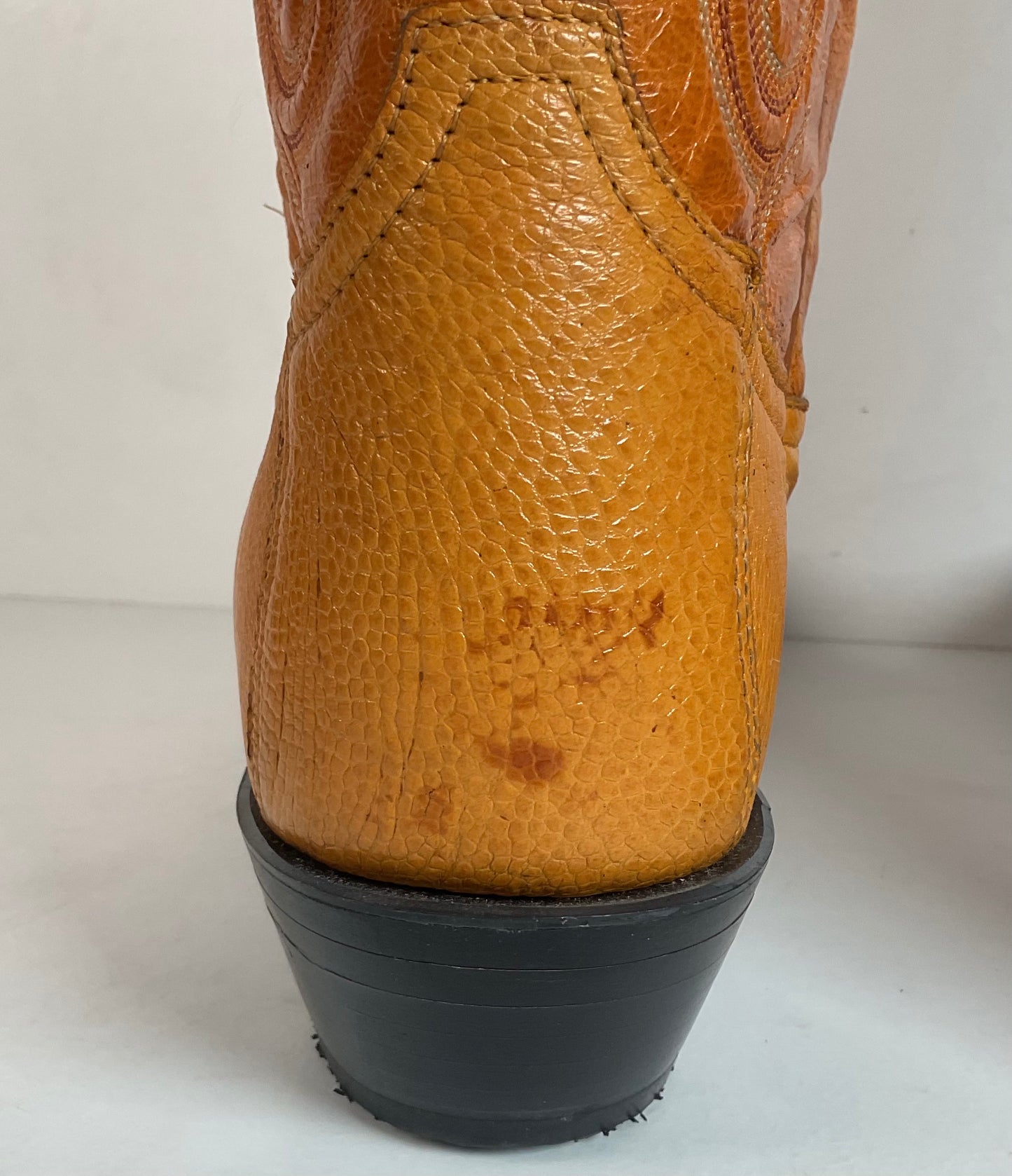 Tony Lama Butterscotch Ostrich Cowboy Boots 8 EE Exotic USA Made