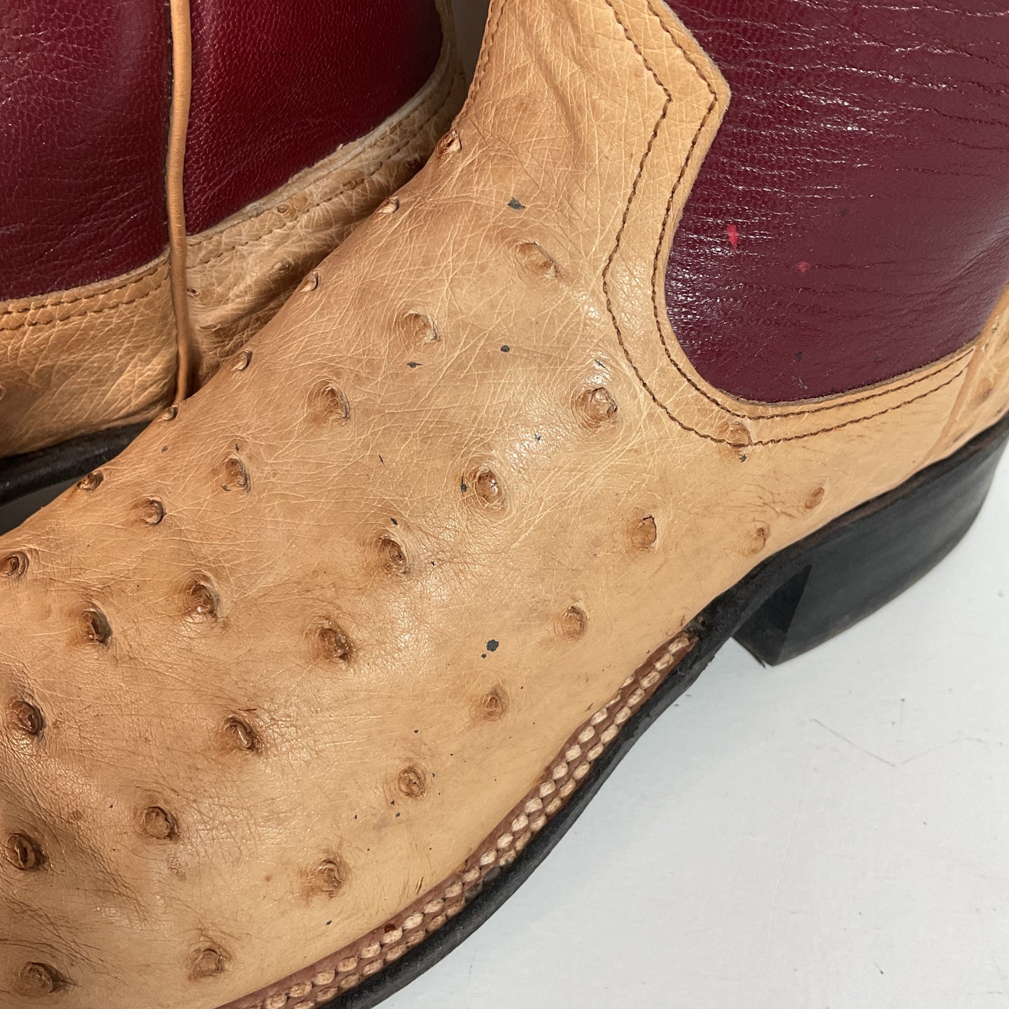 Anderson Bean Ostrich Quill Roper Boots Men’s 8 B | Women’s 9 Exotic USA Made