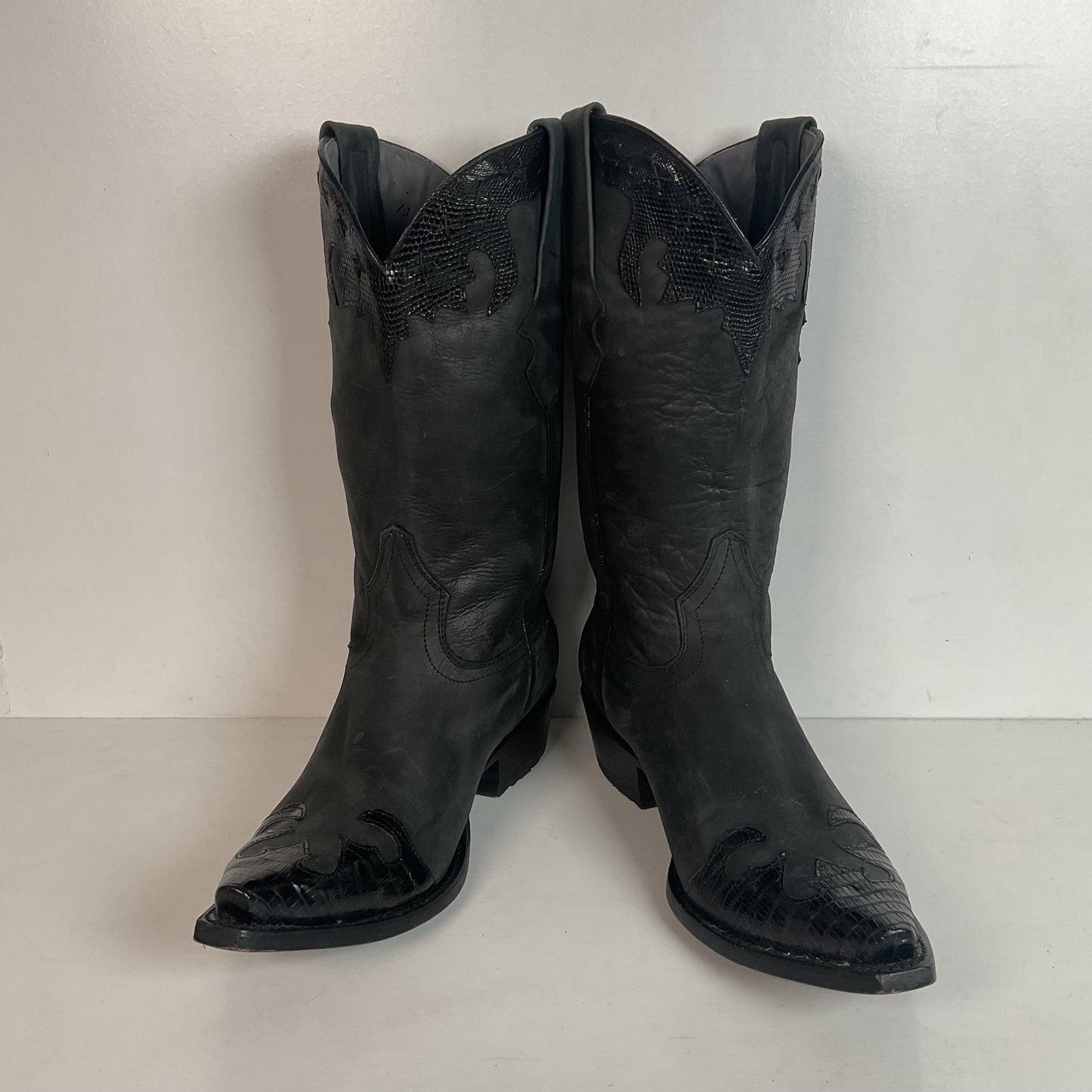 Los Altos Women’s Lizard Wingtip Cowgirl Boots 8 M Overlay