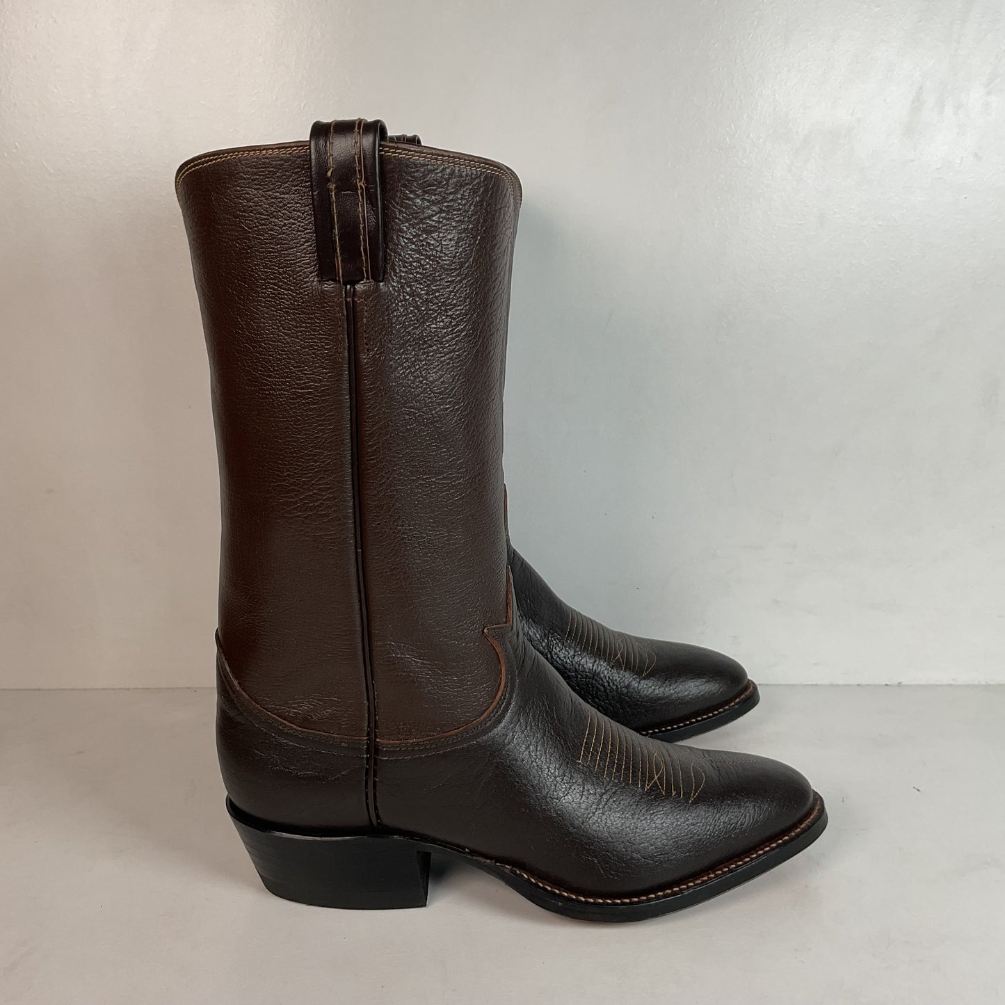 Vintage 1960s Tony Lama Water Buffalo Cowboy Boots 8.5 D Exotic Gold Label