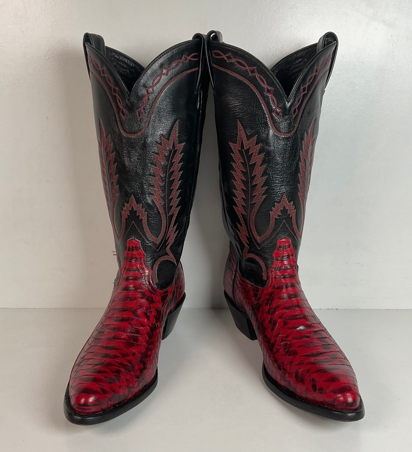 Tony Lama Women’s Viper Snakeskin Cowgirl Boots 9 M Back Cut