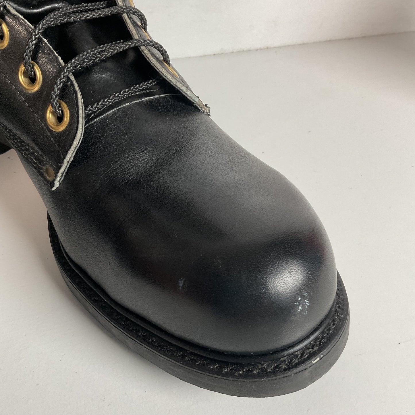 Vintage 1960s Leigh Linesman Boots 10 D USA Made Safety Toe