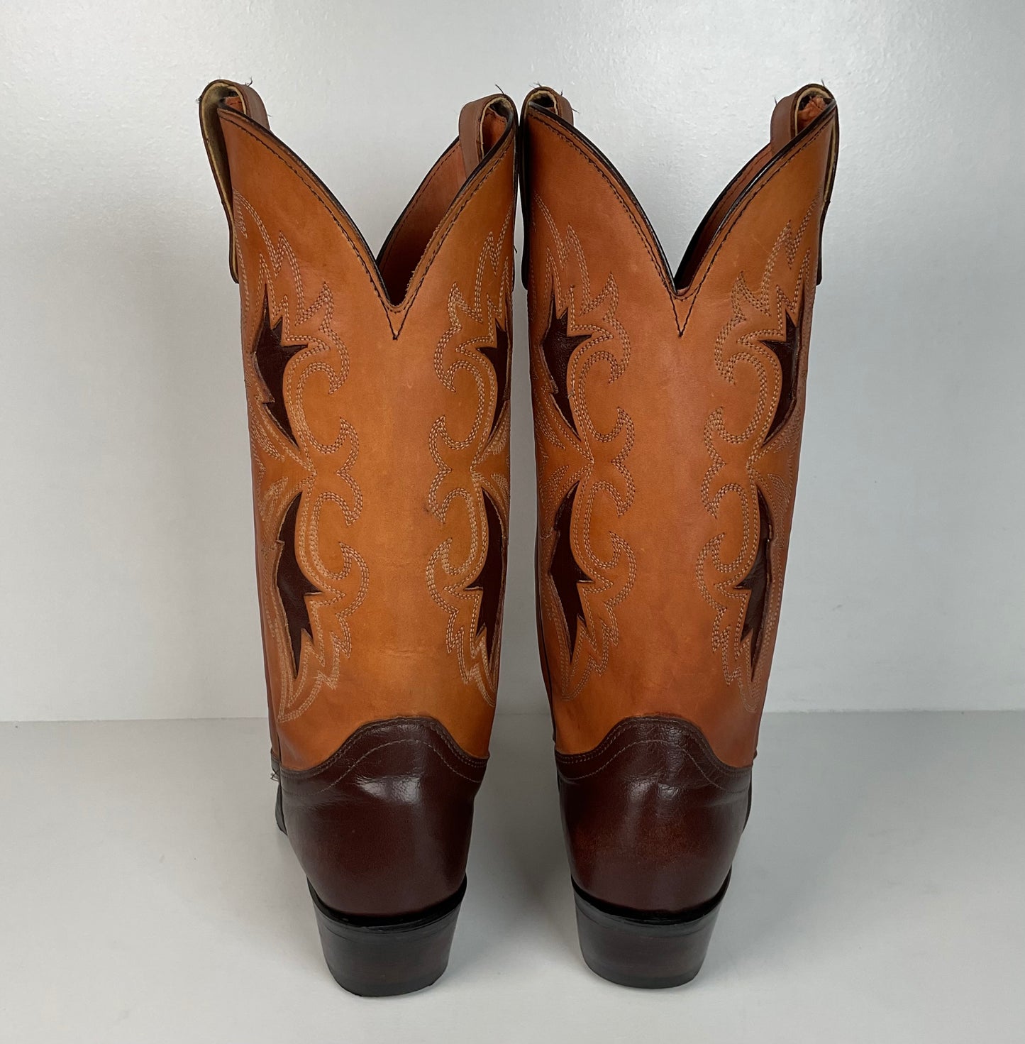 Vintage J. Chisholm Cowboy Boots | Tooled Inlays | USA Made | Men’s 8.5 D