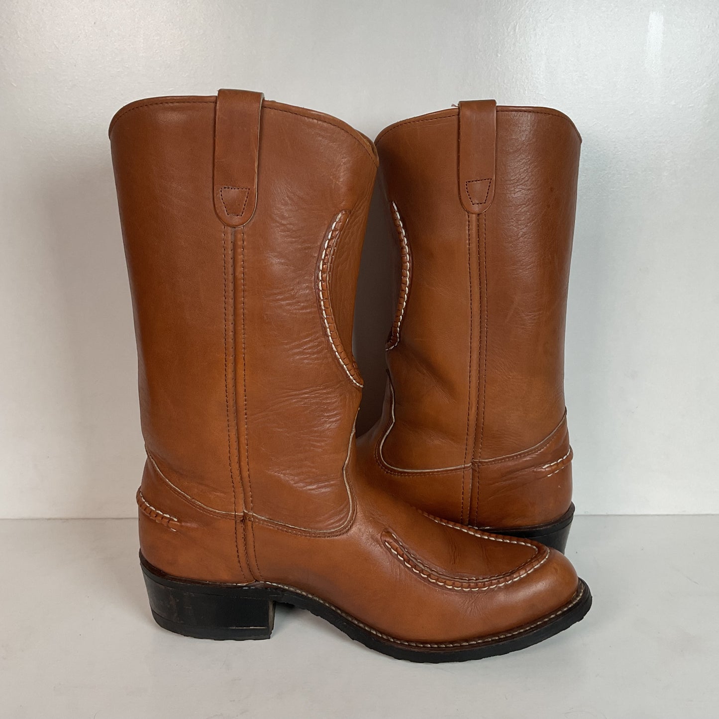 Vintage Double H Horseshoe Cowboy Work Boots 10 D USA Made Soft Toe