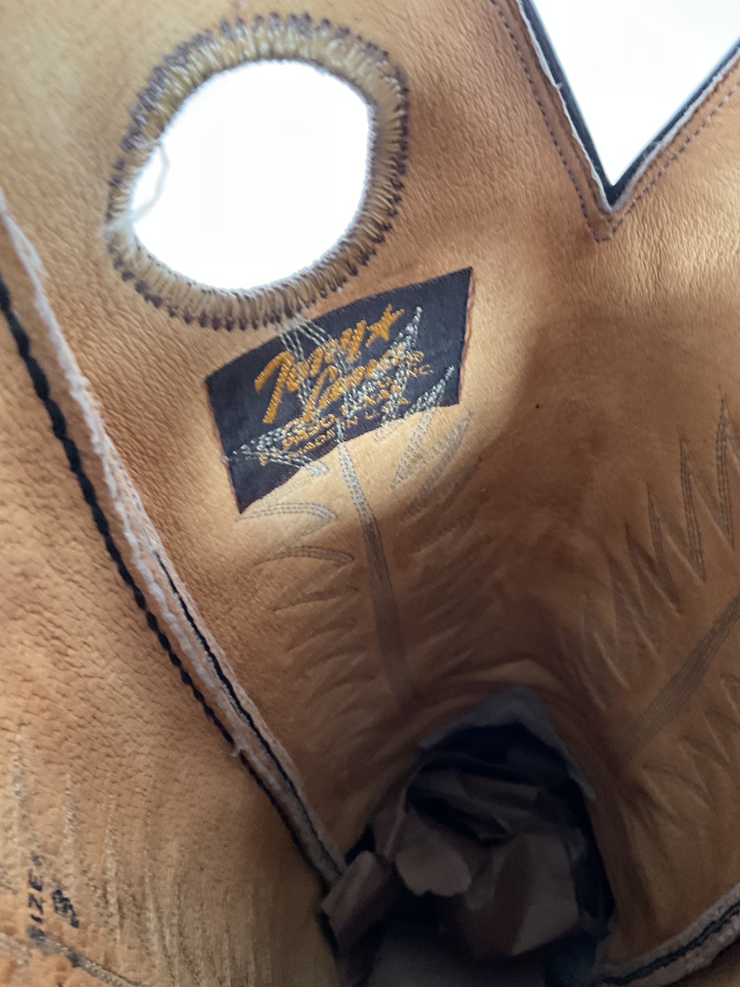 Vintage Tony Lama Caribou Cowboy Boots 8.5 EE Gold Label Exotic Buckaroo