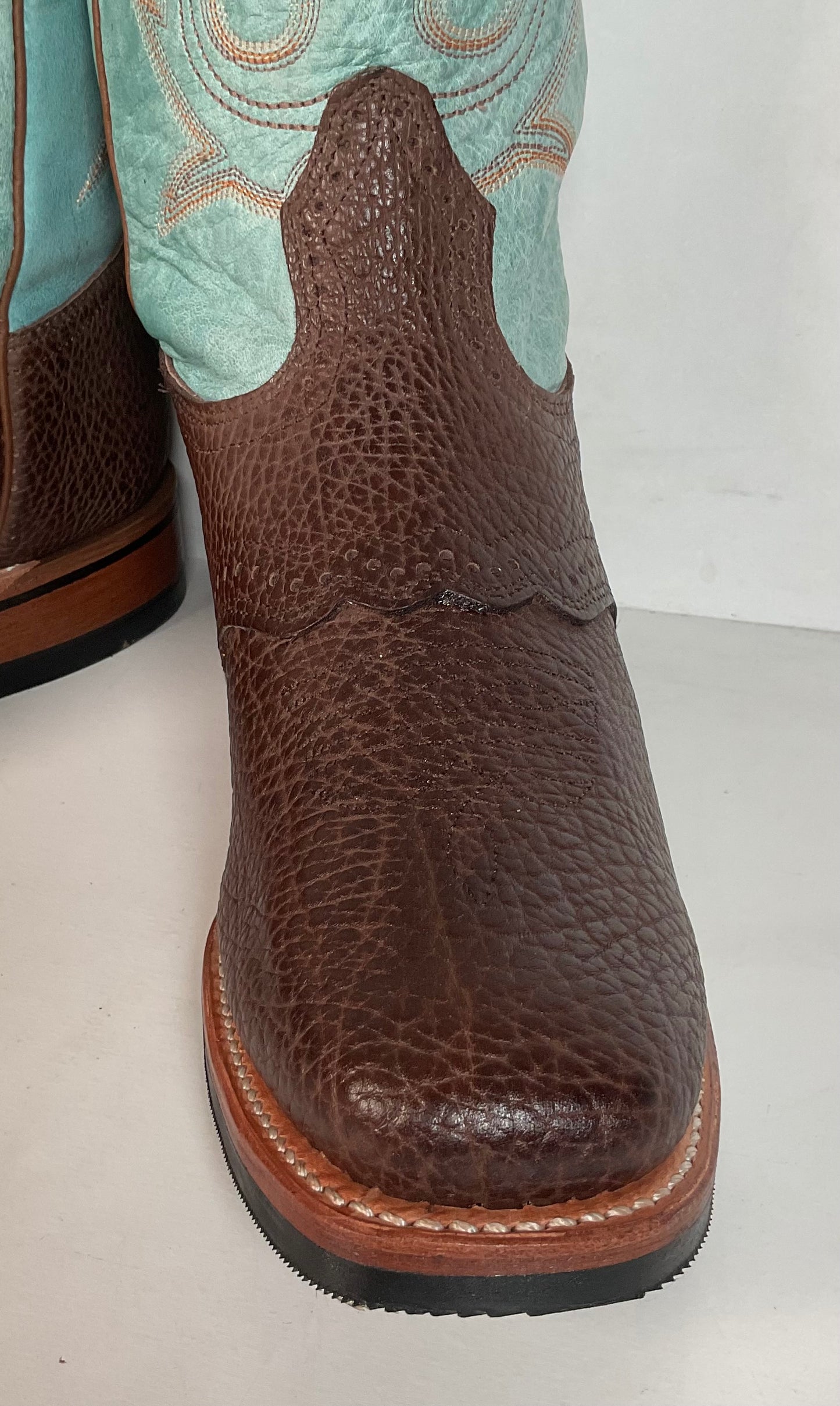 Boulet Turquoise Buckaroo Cowgirl Boots 9.5 C Vibram Sole