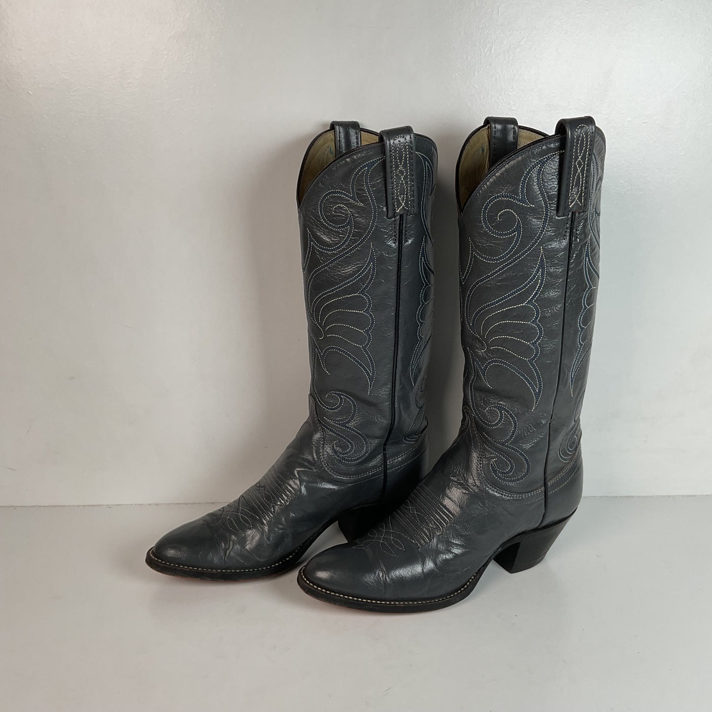 Vintage Dan Post Grey Cowgirl Boots 6 C USA Made