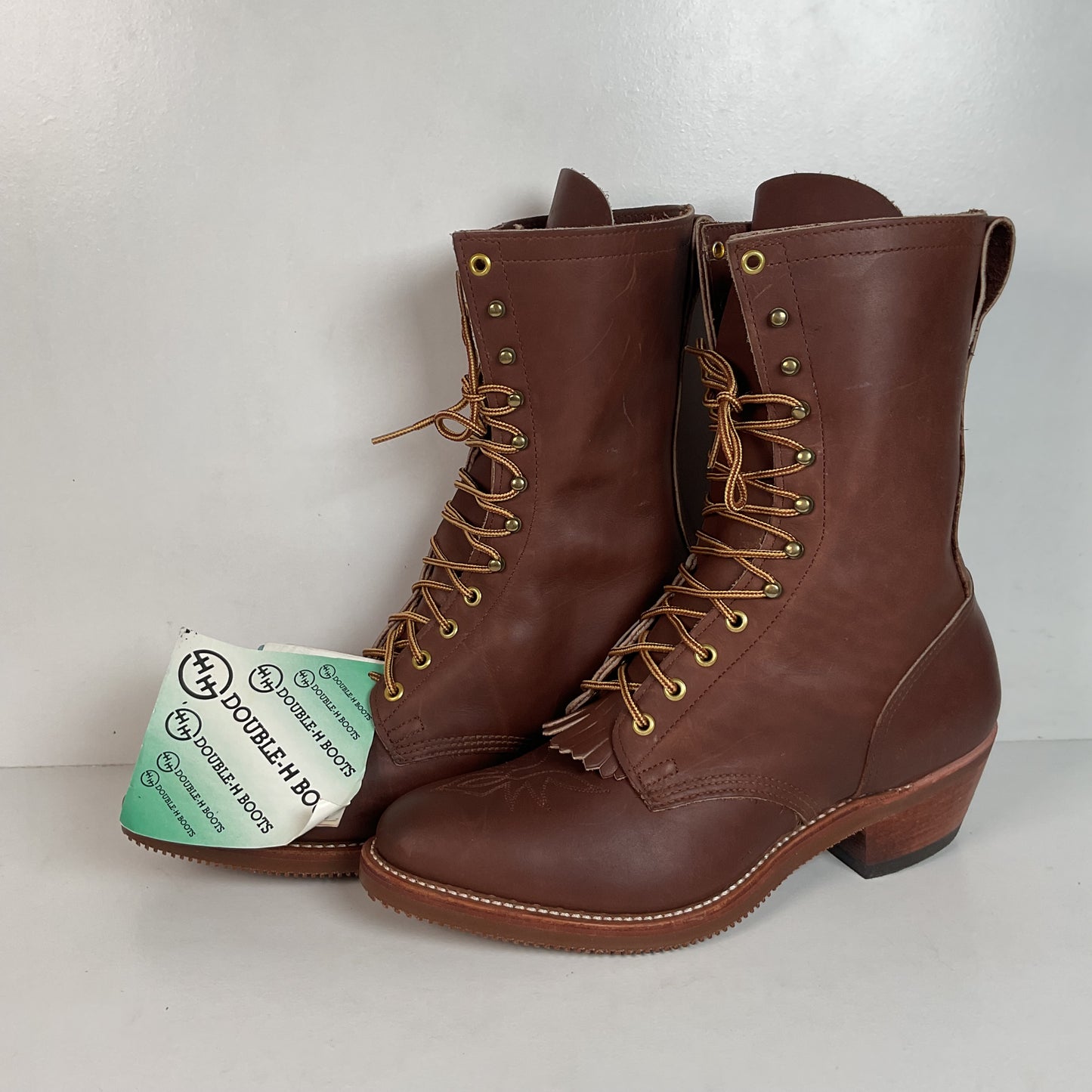 Vintage Double H Kiltie Packer Boots 10.5 D USA Made