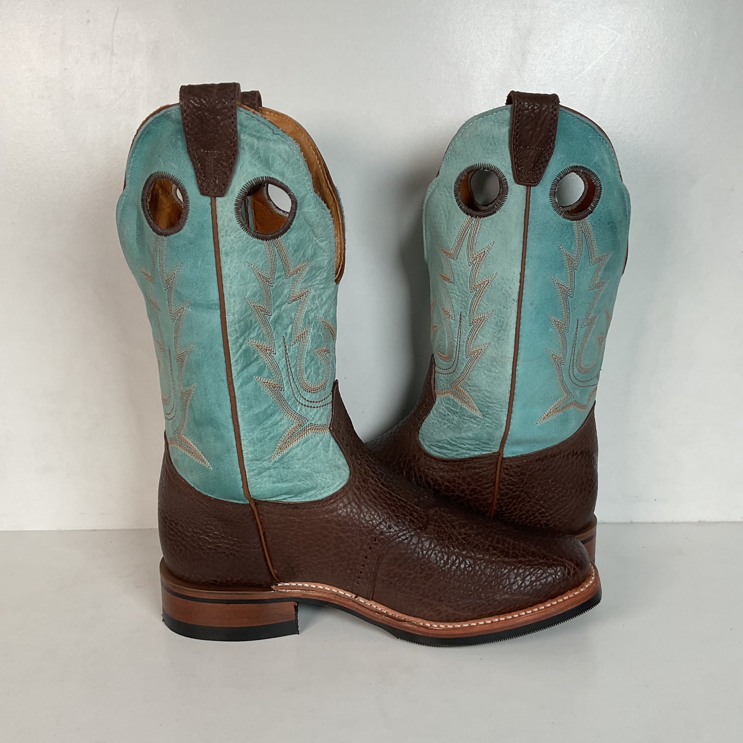 Boulet Turquoise Buckaroo Cowgirl Boots 9.5 C Vibram Sole