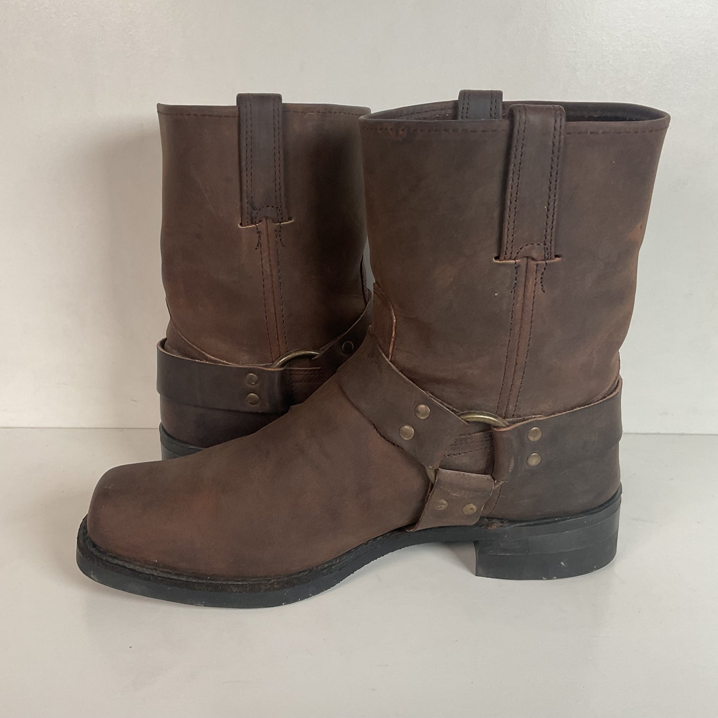 Frye Gaucho Harness Moto Boots 12 M Square Toe Style 87400 USA Made