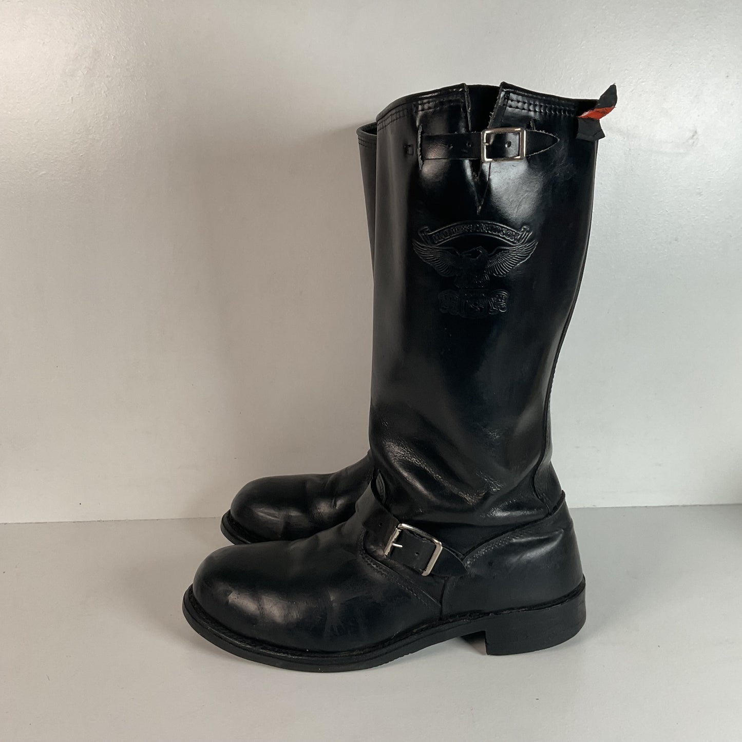 Vintage Harley Davidson Motorcycle Boots 11 Tall Steel Toe Engineer USA Made