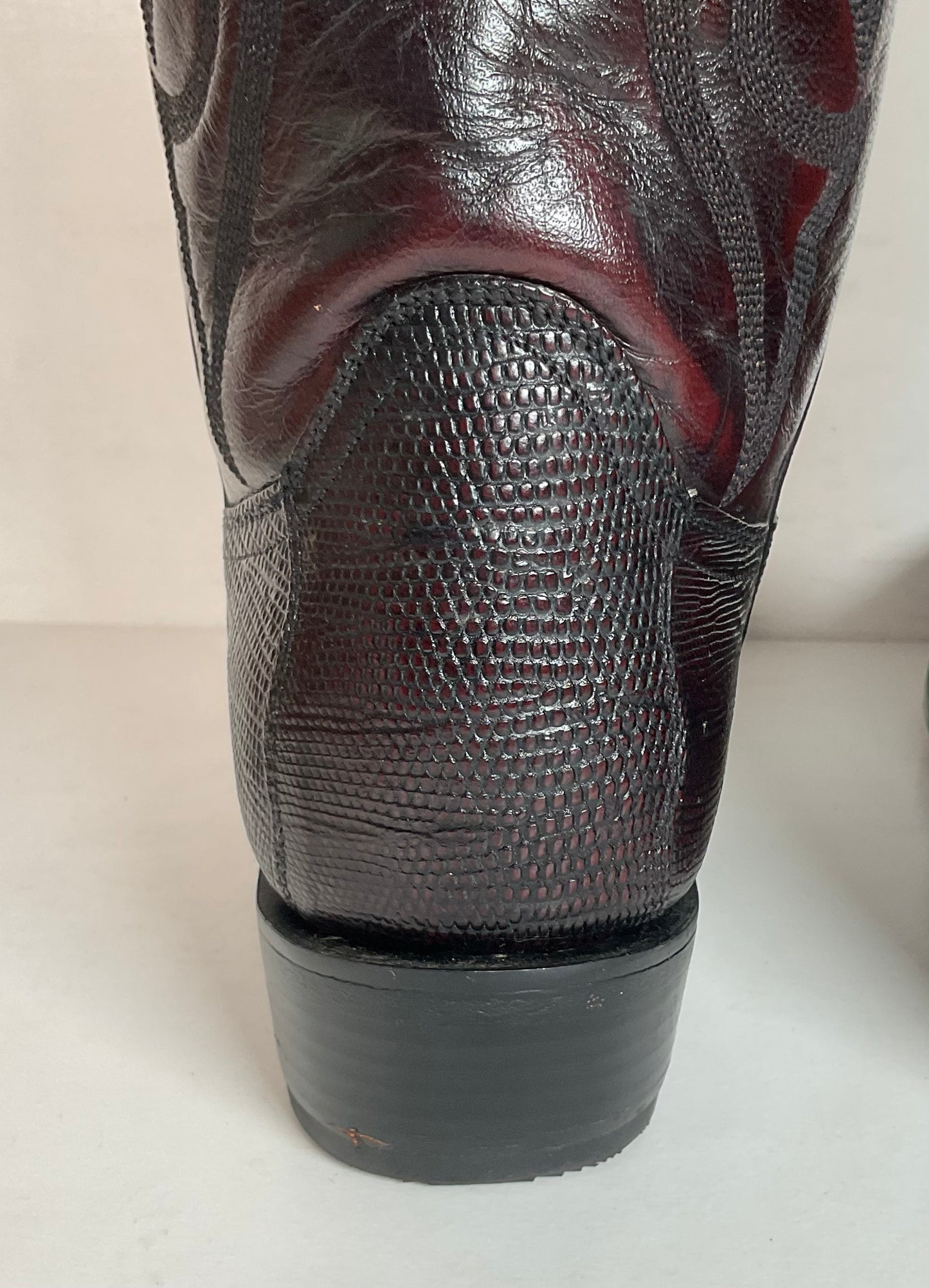 Dan Post Black Cherry Teju Lizard Cowboy Boots 8 D