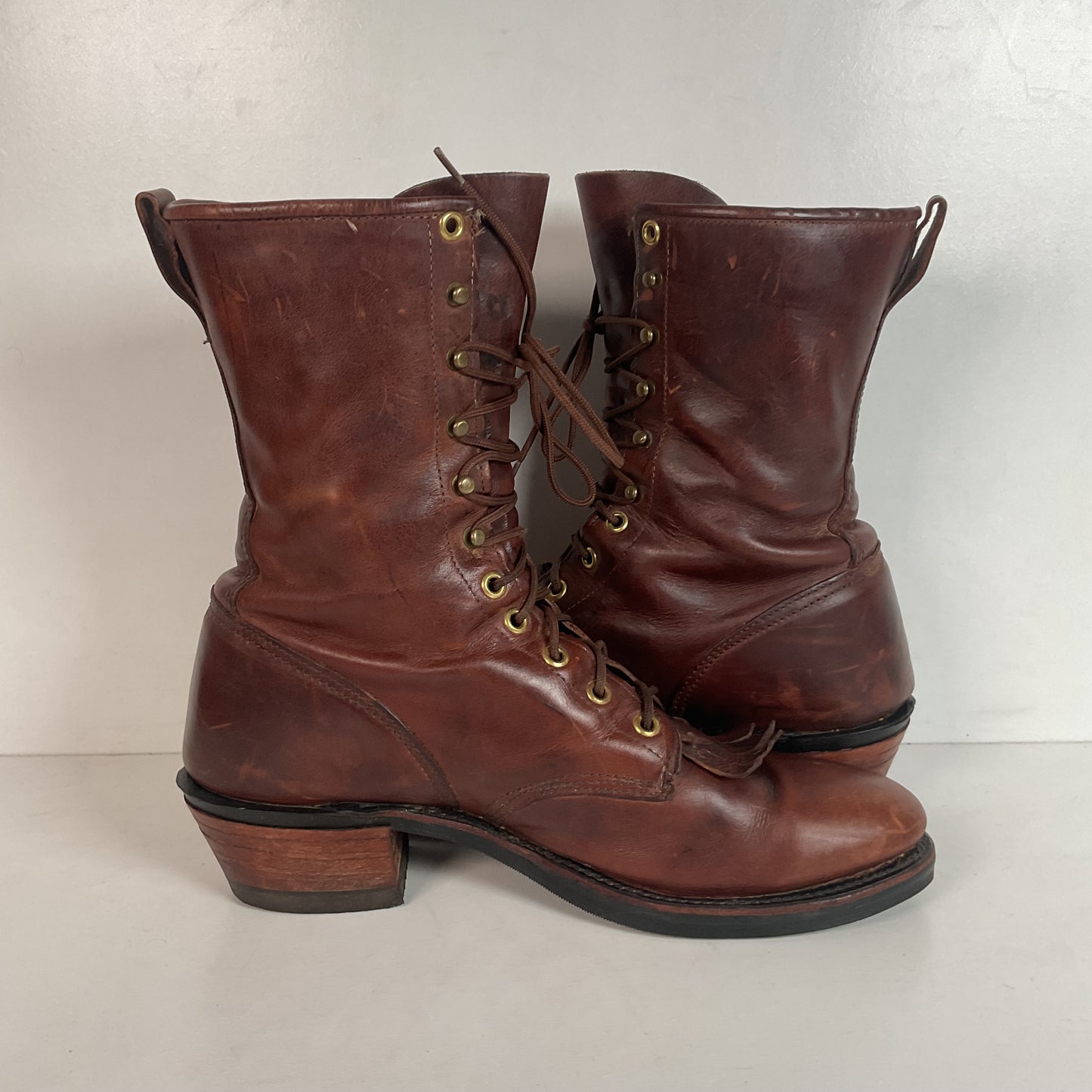 Vintage J. Chisholm Kiltie Packer Boots 10 D USA Made Soft Toe