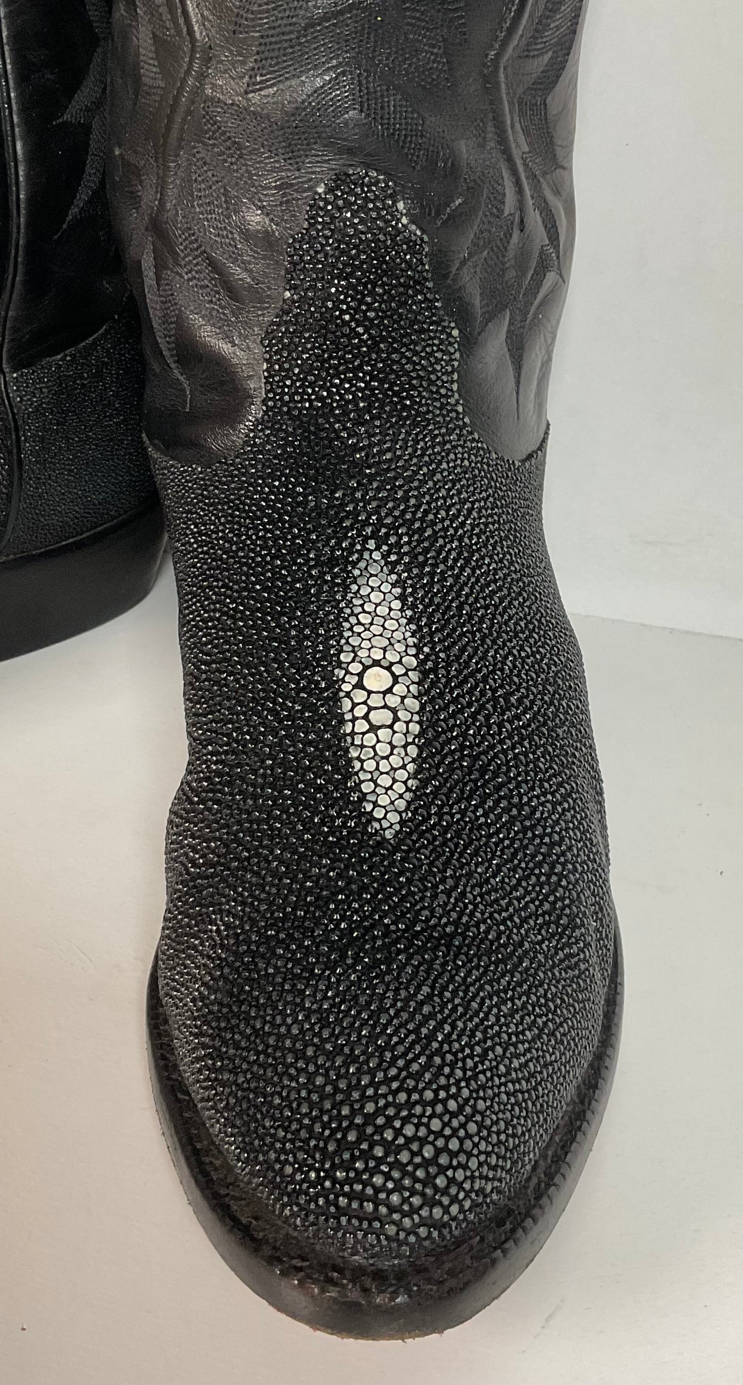 Nocona Exotic Stingray Cowboy Boots 9 D USA Black