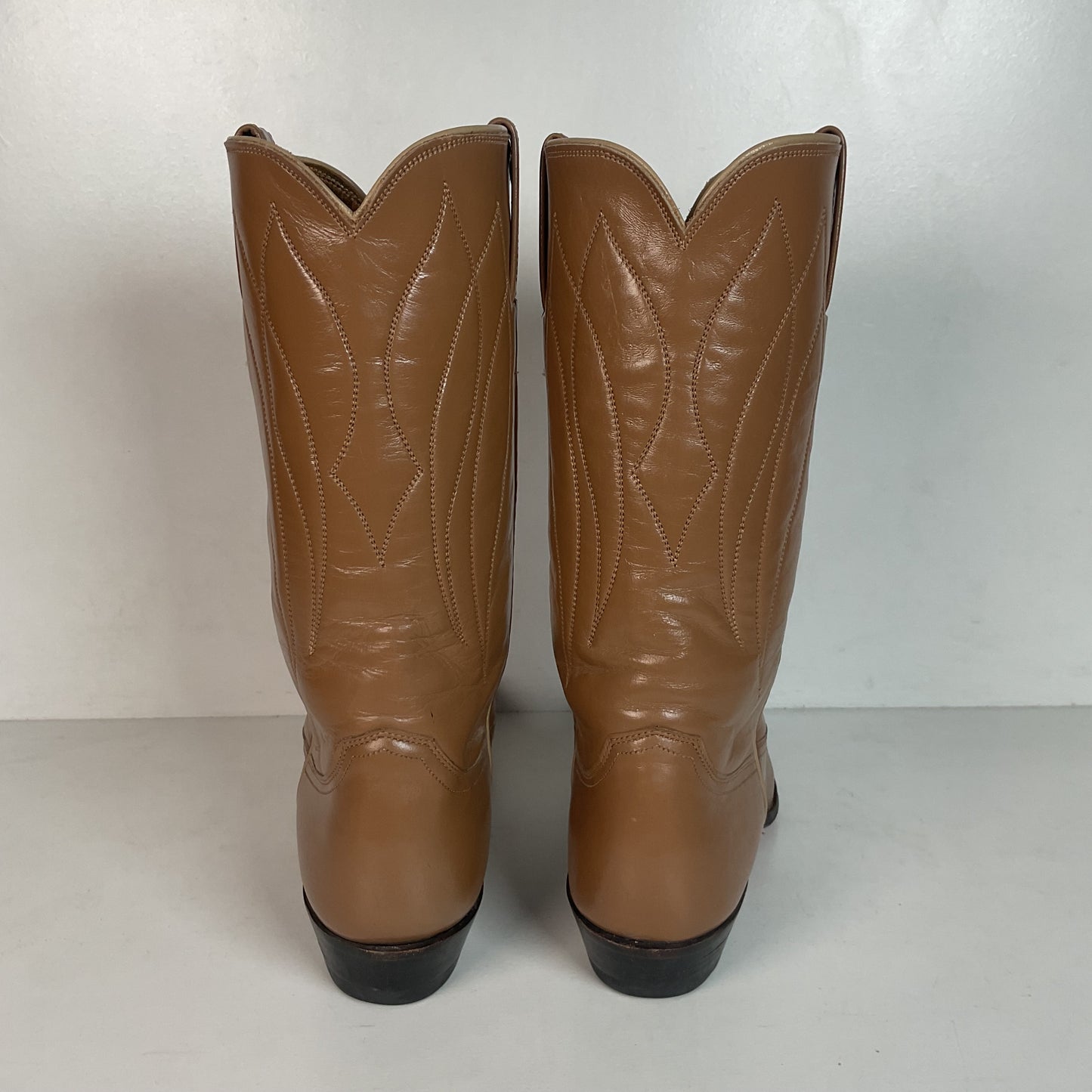 Vintage 1960s Justin Lizard Wingtip Cowgirl Boots 7 B White Label USA Made