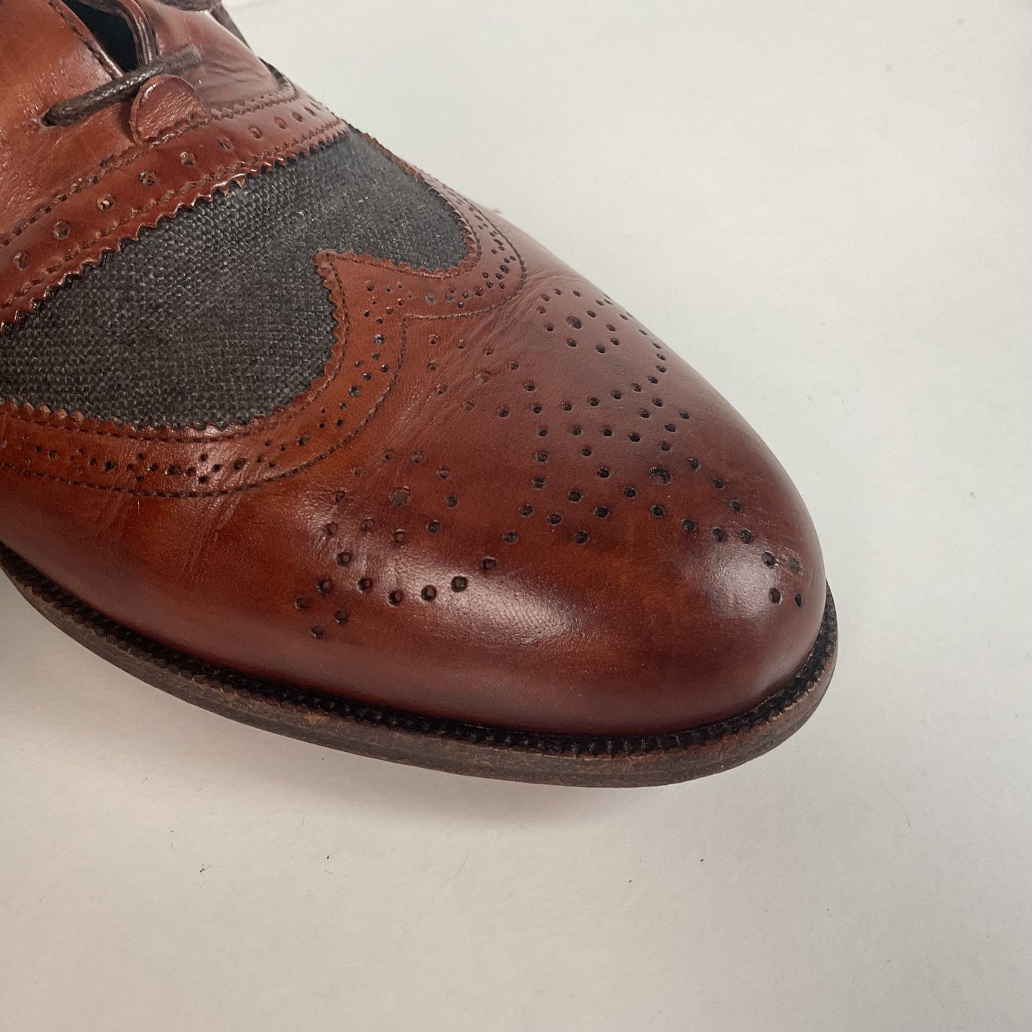 Vintage Cole Haan Ventilated Mesh Spectator Shoes 9 D Brogue Wing Tip Italy