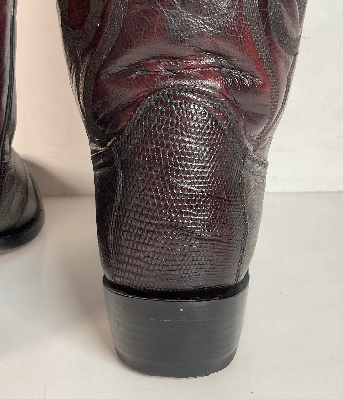 Dan Post Black Cherry Teju Lizard Cowboy Boots 8 D
