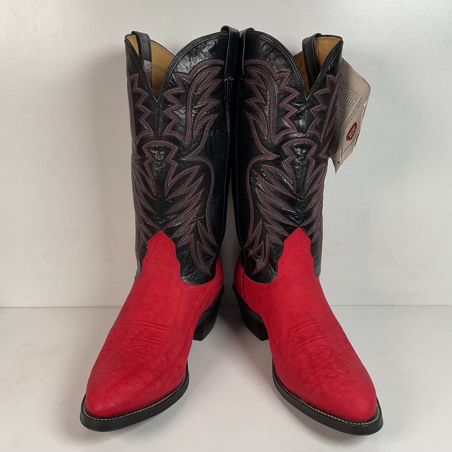 Vintage Nocona Red Water Buffalo Cowboy Boots 10 EE USA Made