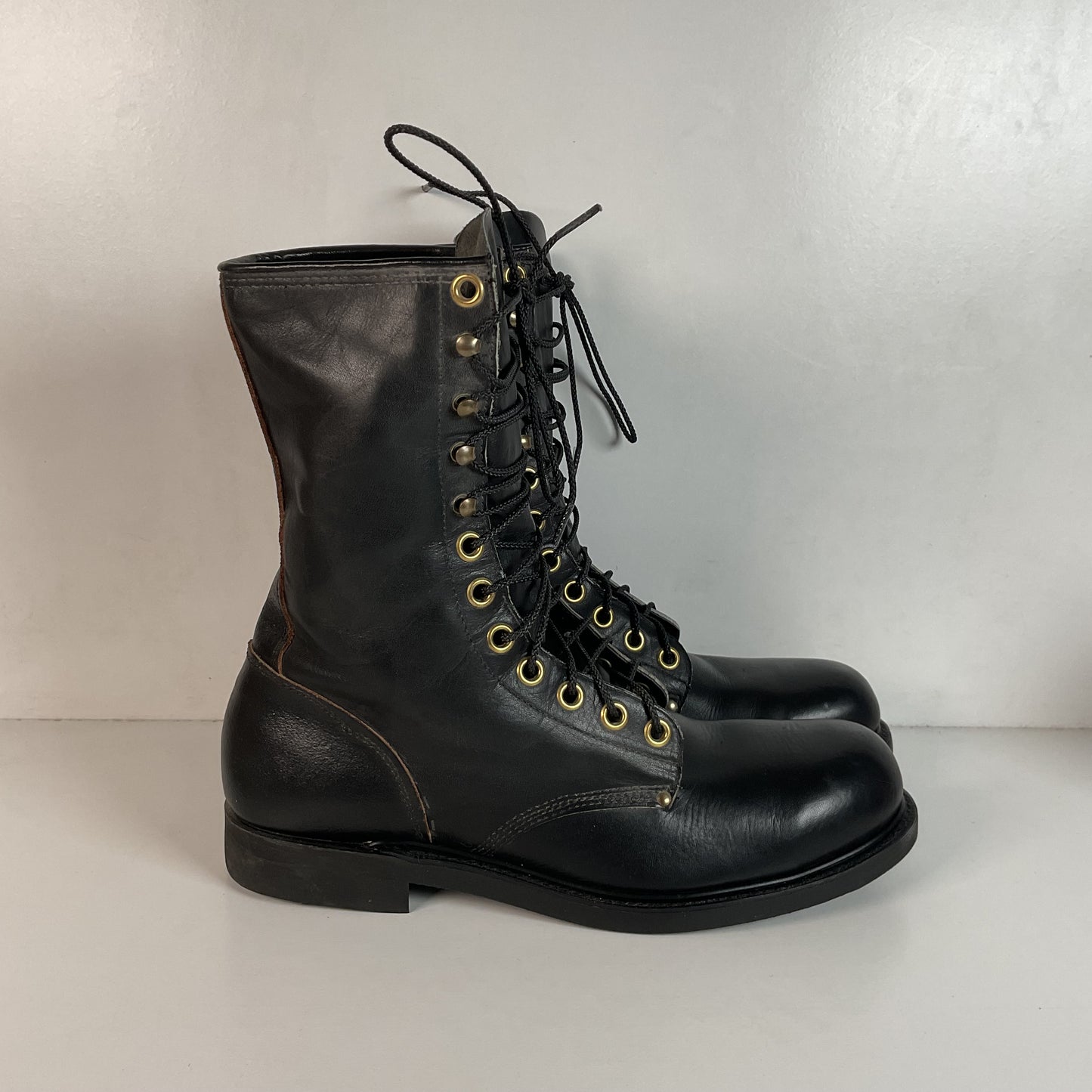 Vintage 1960s Leigh Linesman Boots 10 D USA Made Safety Toe