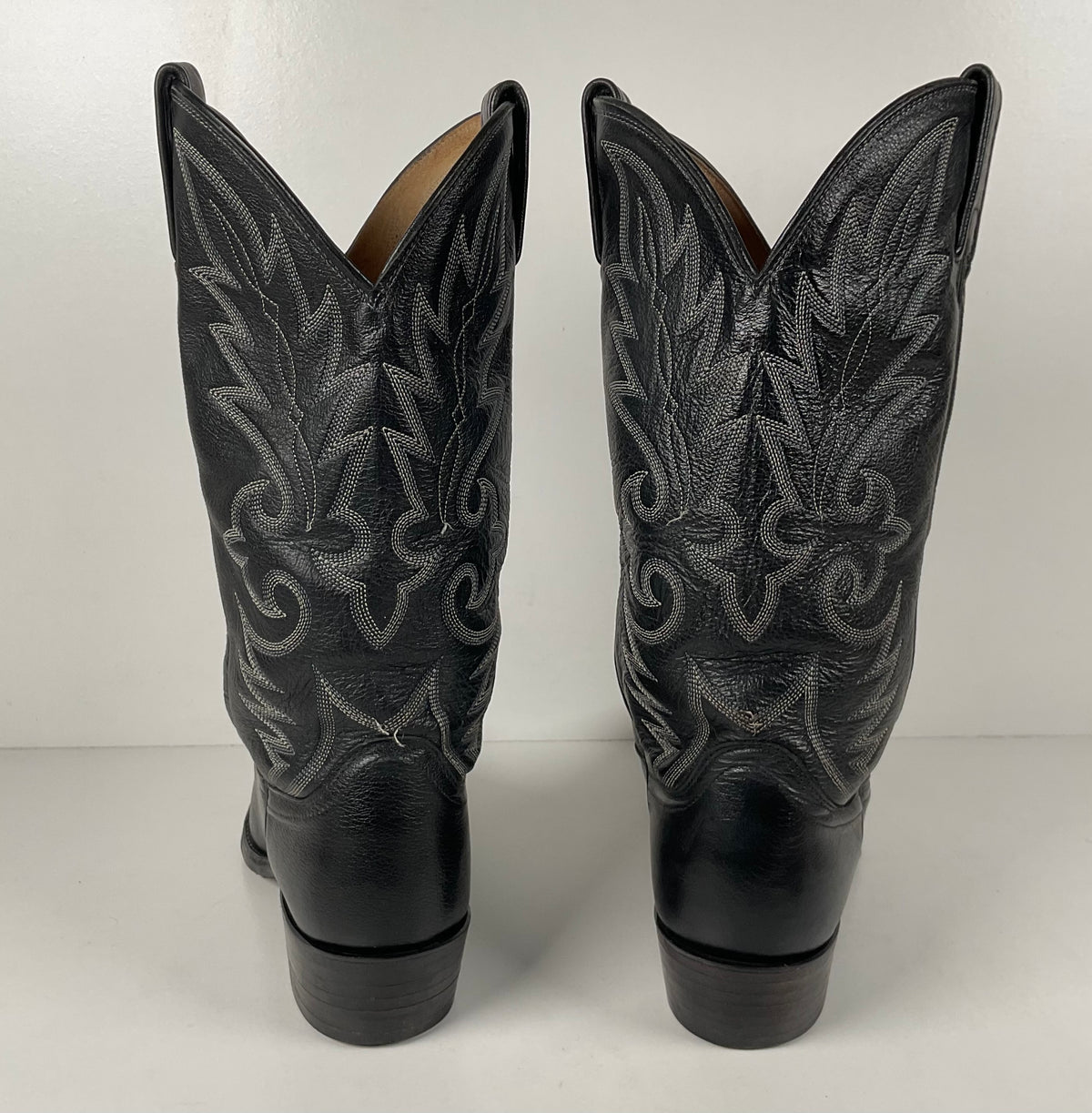 Vintage Dan Post Buck Skin Cowboy Boots | Classic Black | Men’s 10 D