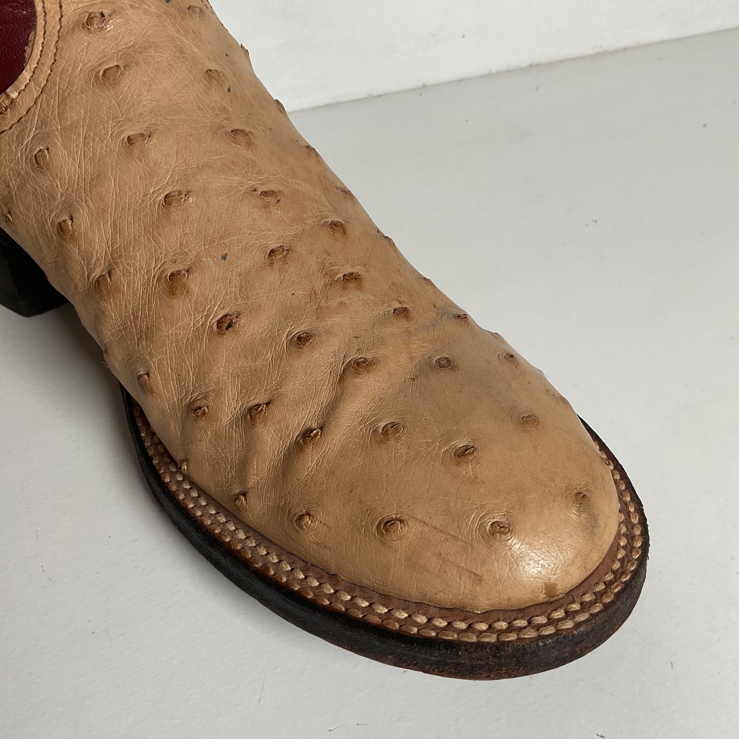 Anderson Bean Ostrich Quill Roper Boots Men’s 8 B | Women’s 9 Exotic USA Made
