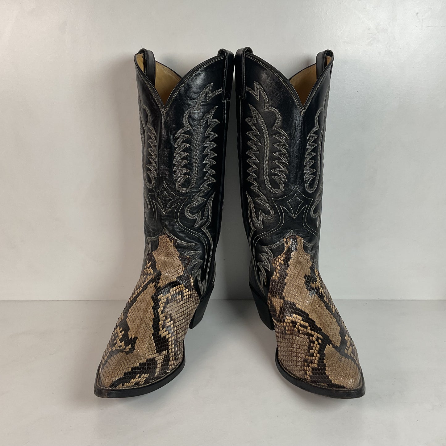 Justin Front Cut Python Snakeskin Cowboy Boots 8.5 D Triad USA Made