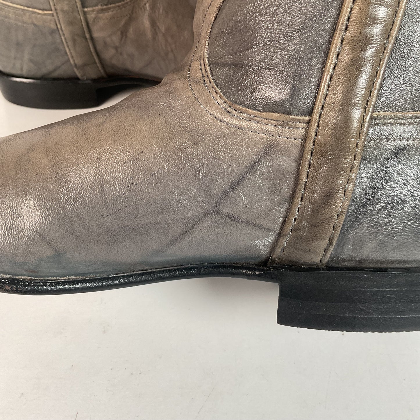 Vintage Justin Grey Marbled Campus Riding Boots 7 B USA Made