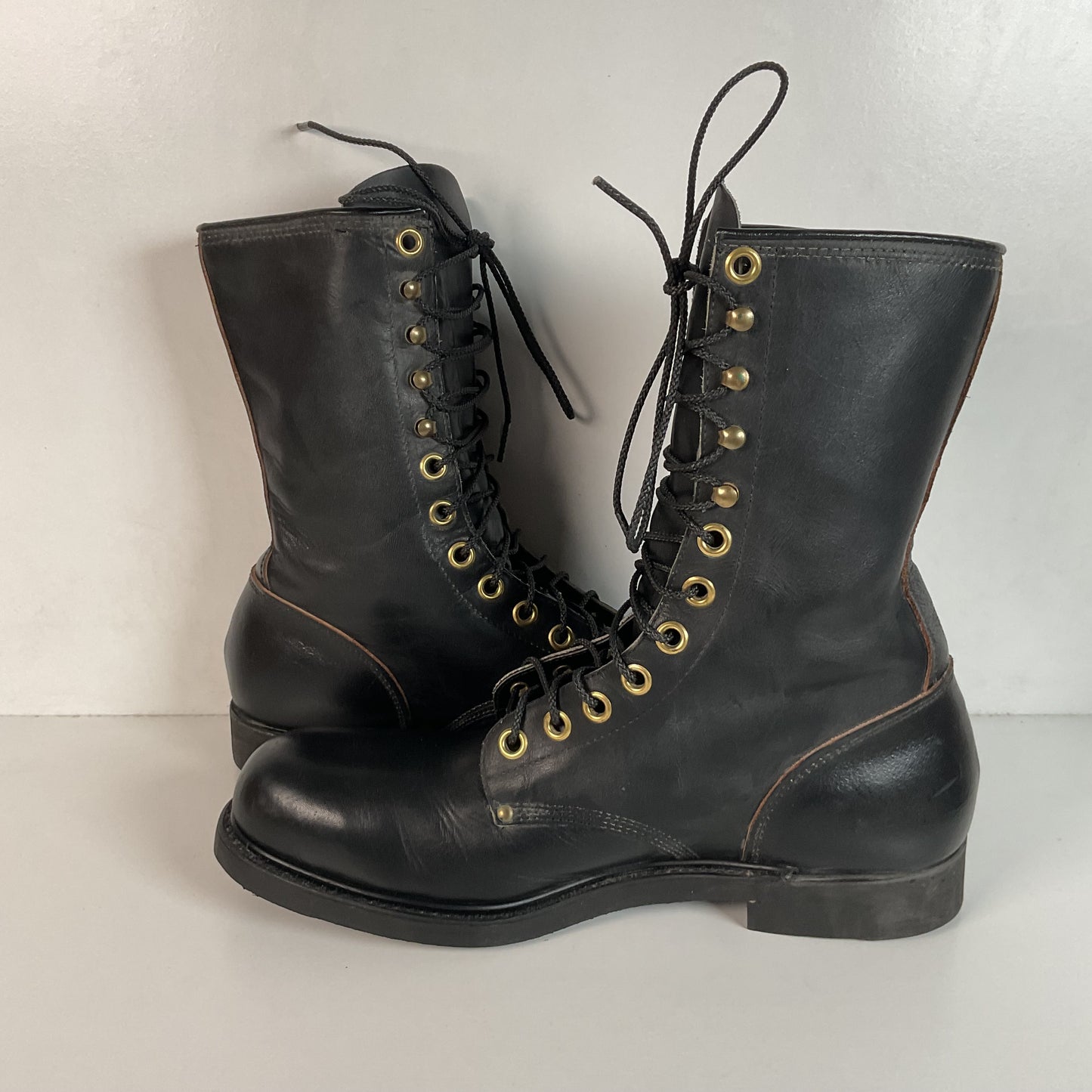 Vintage 1960s Leigh Linesman Boots 10 D USA Made Safety Toe