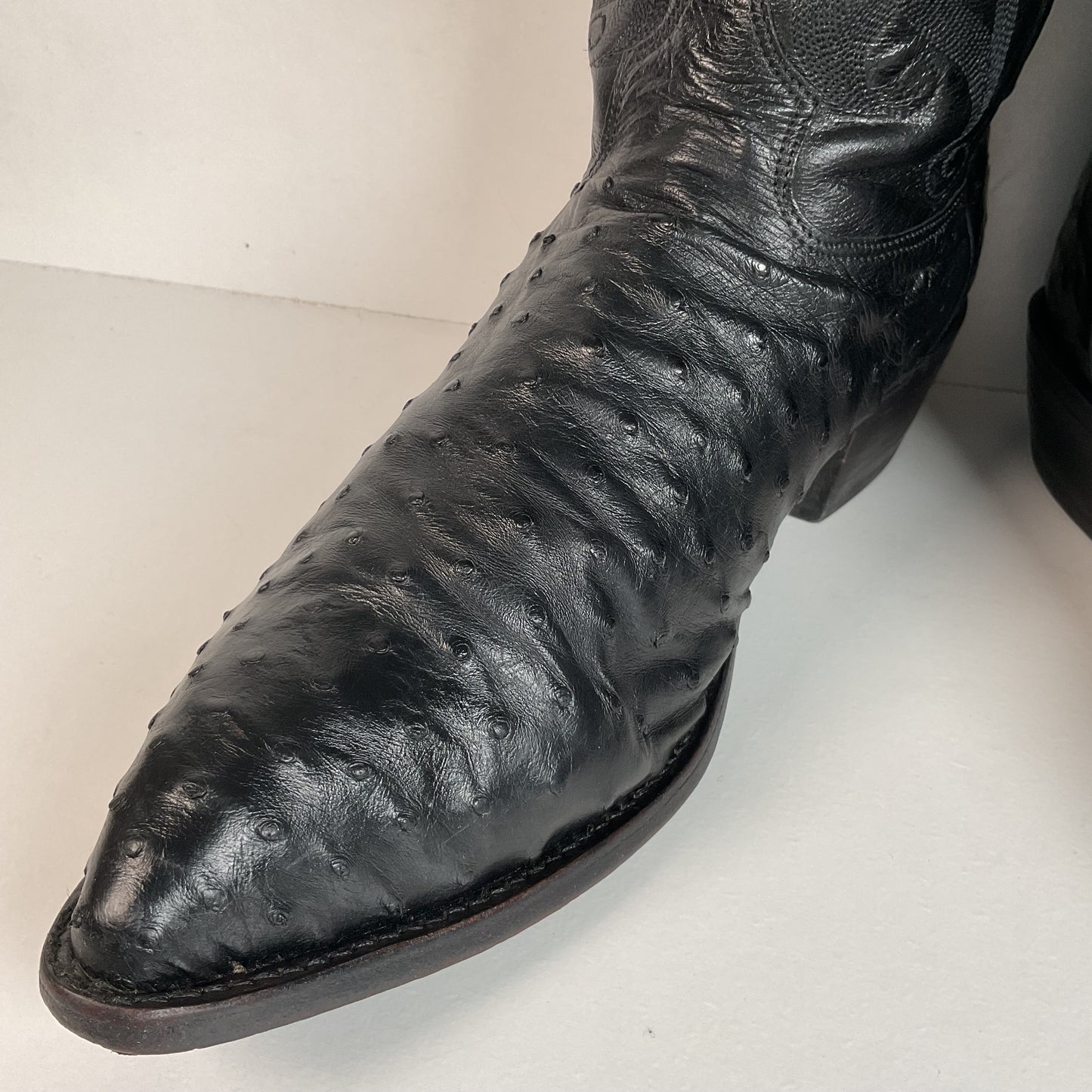 Tony Lama Full Ostrich Quill Cowboy Boots 13 D USA Made Exotic