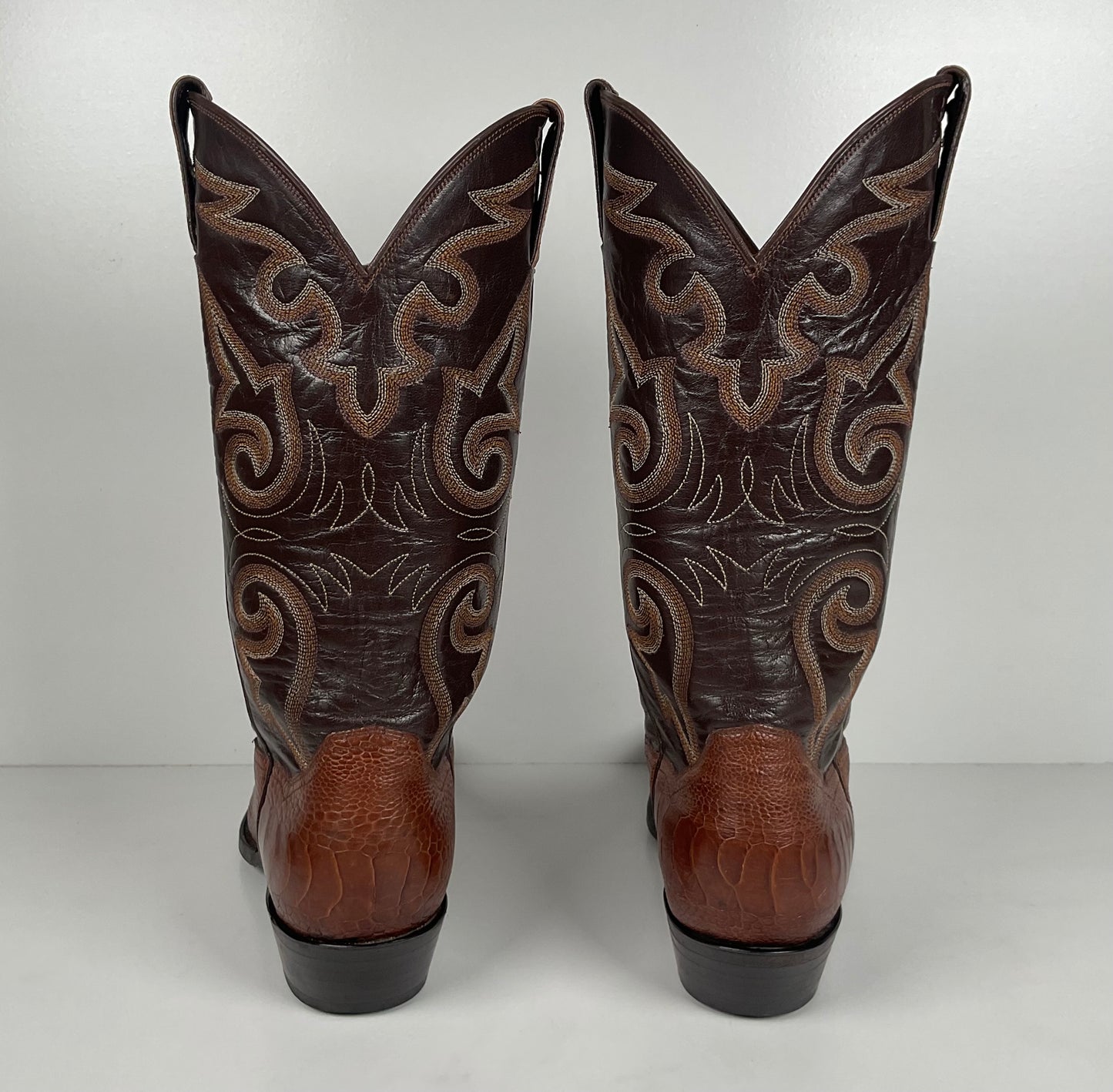 Vintage Panhandle Slim Ostrich Leg Cowboy Boots | Exotic | Brown | Men’s 8 D
