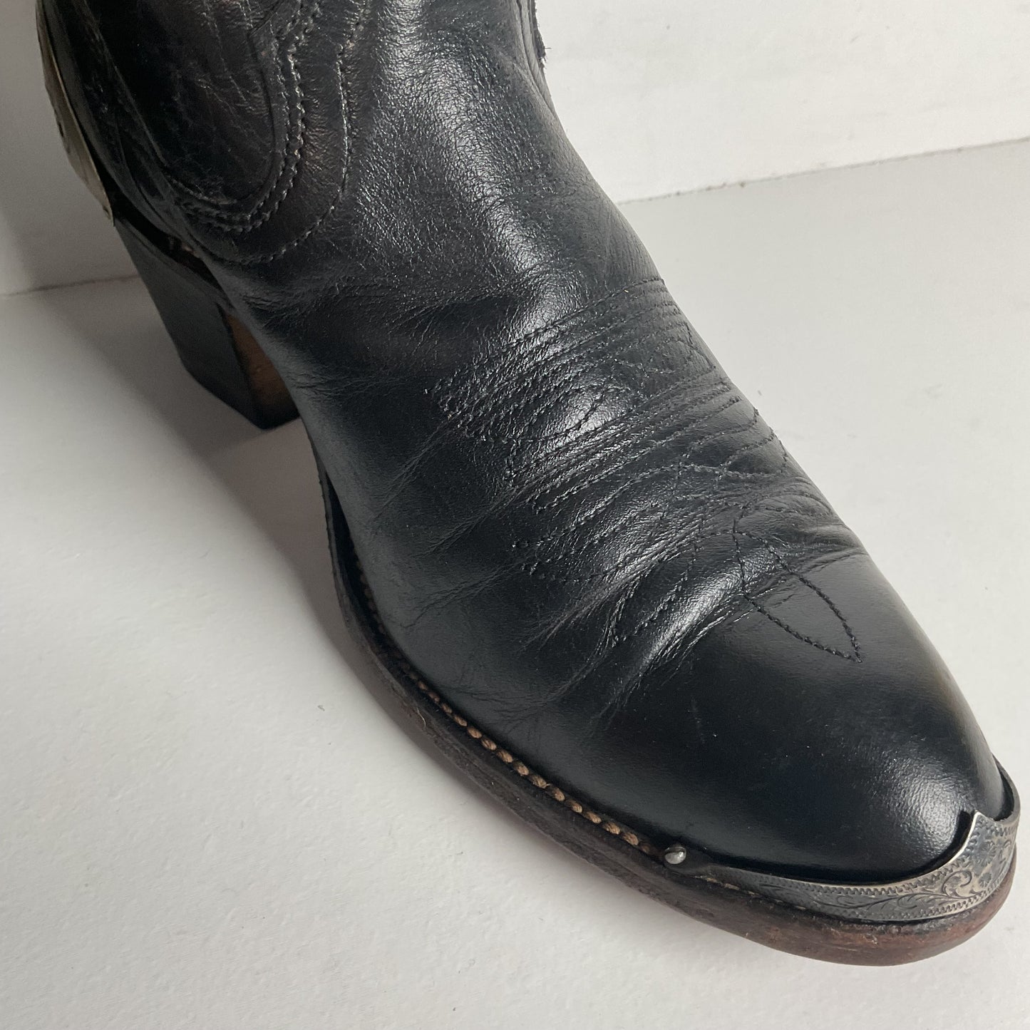Vintage Laredo Snakeskin Overlay Cowgirl Boot 8 B USA Made Python