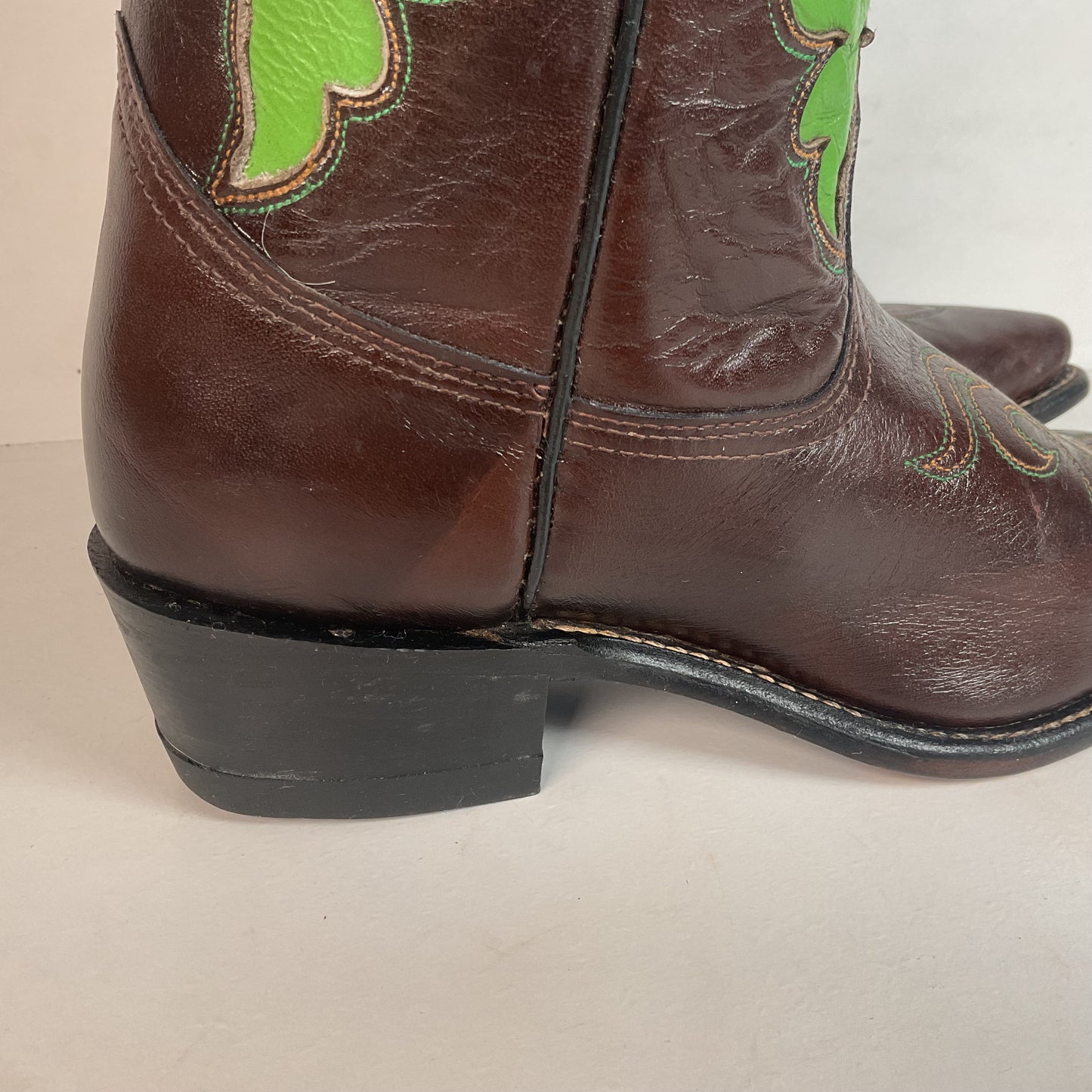 Vintage 1970s Texas Poppy Flower Cowgirl Boots 8 M USA Made