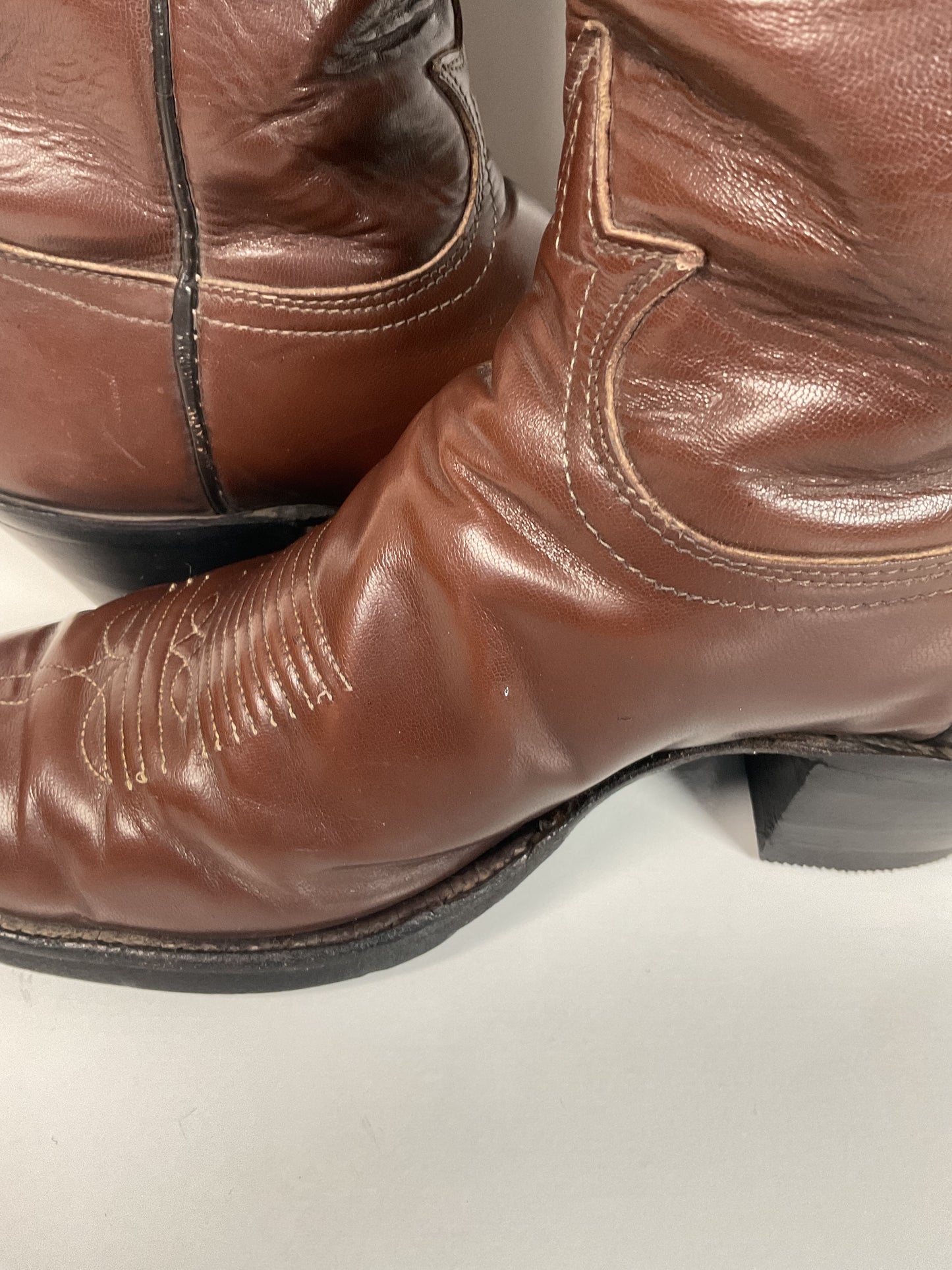 Vintage 1960s Tony Lama Tall Buckaroo Boots 9.5 D Gold Label