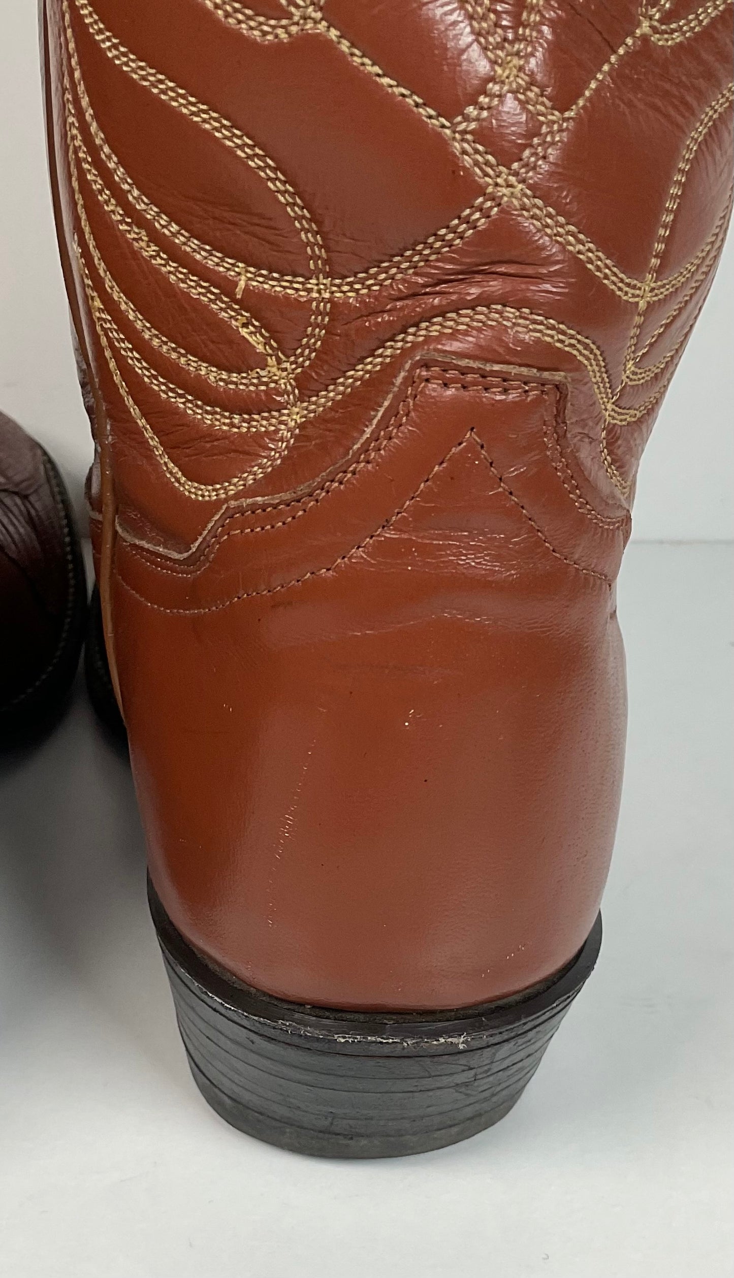 Vintage Tony Lama Gold Label Cowgirl Boots 7.5 C Lizard Vamp