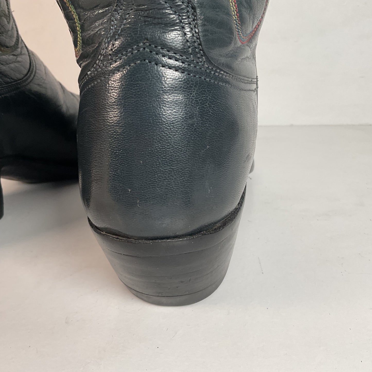 Vintage 1980s Lucchese San Antonio Navy Blue Cowboy Boots Men’s 9 B | Women’s 10
