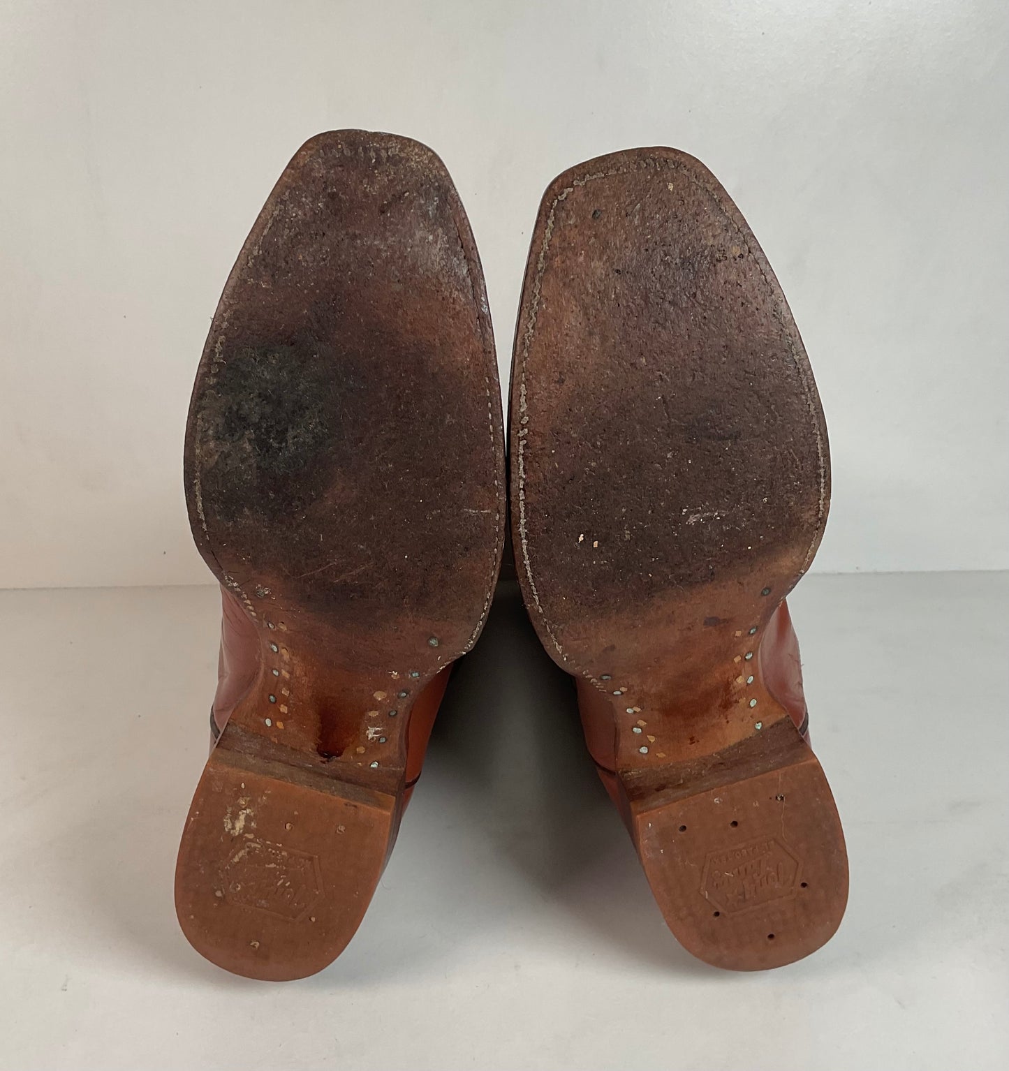 Vintage Tony Lama Gold Label Cowboy Boots 9.5 B John Wayne Toe