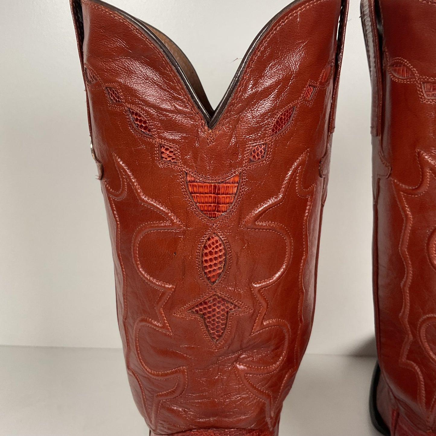 Montana Teju Lizard Cowboy Boots | Tooled Inlays | Men’s 9 D