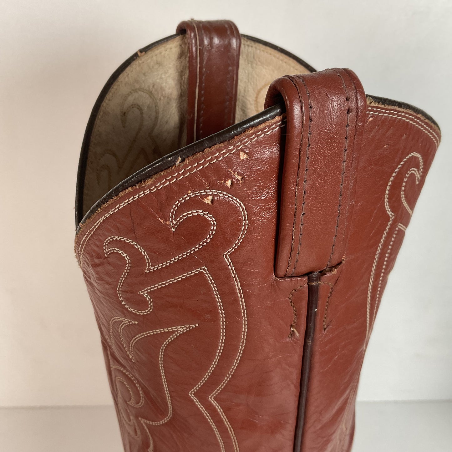 Vintage Tony Lama Gold Label Cowboy Boots 9.5 B John Wayne Toe