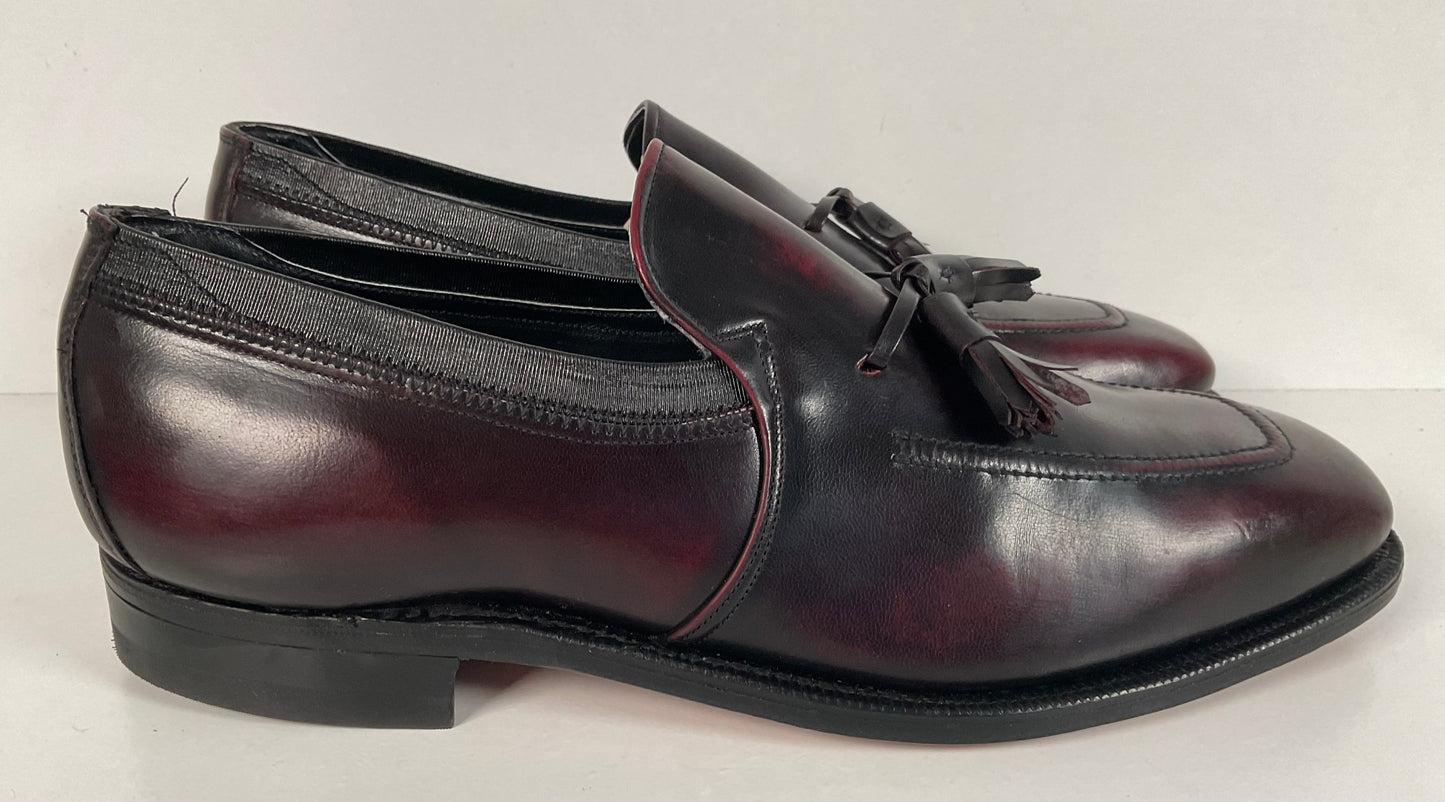 Vintage Johnston Murphy Aristocraft Oxblood Tassel Loafers 9.5 C USA Made